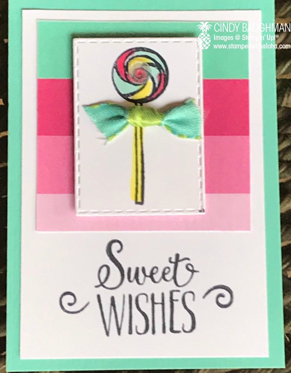 Lollipop Card Candy - stampedwithaloha.com