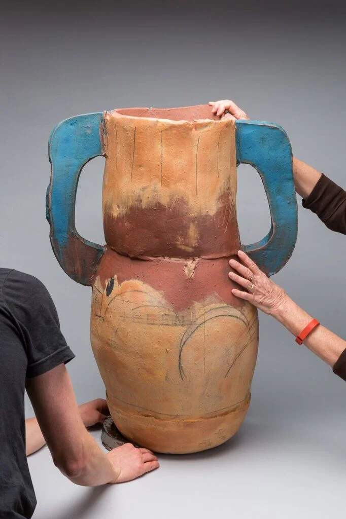 Trophy: Helen (Frankenthaler), 34”x23” diameter, 2016 (with hands)