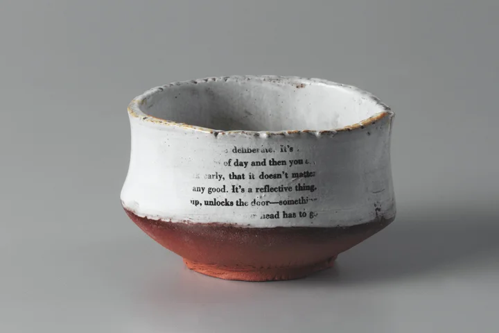 Teabowl with Text, 3”x4” diameter, 2015