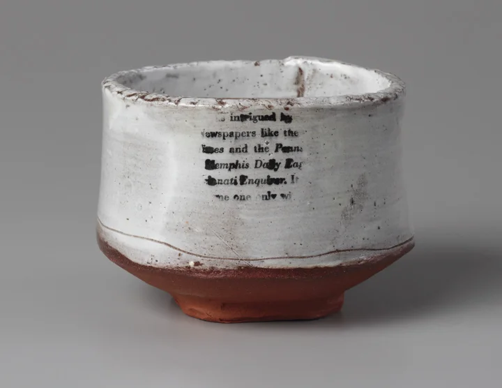 Teabowl with Text, 3”x4” diameter, 2015