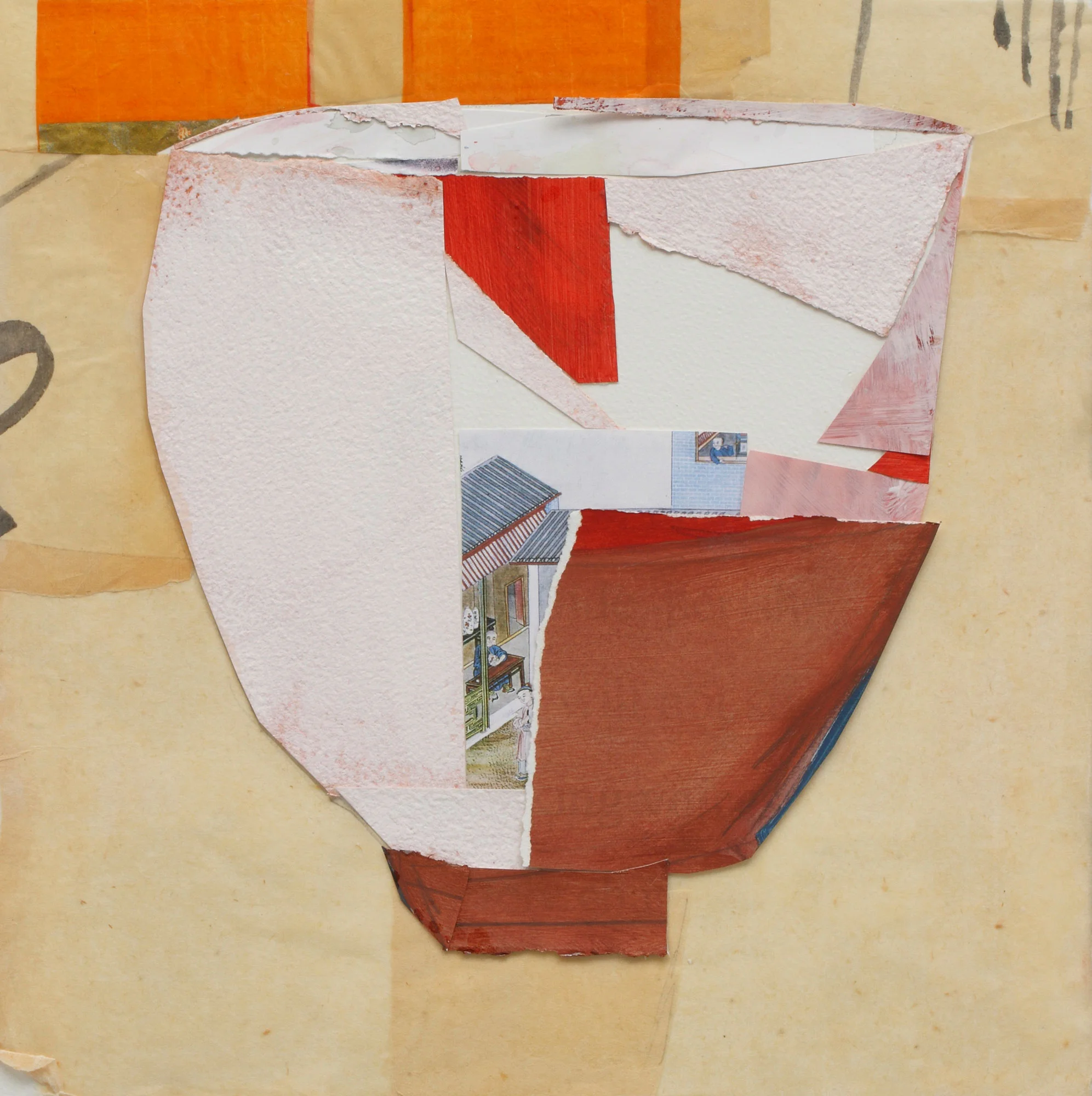 Bowl, Collage on Arches, 15” x 15”, 2017