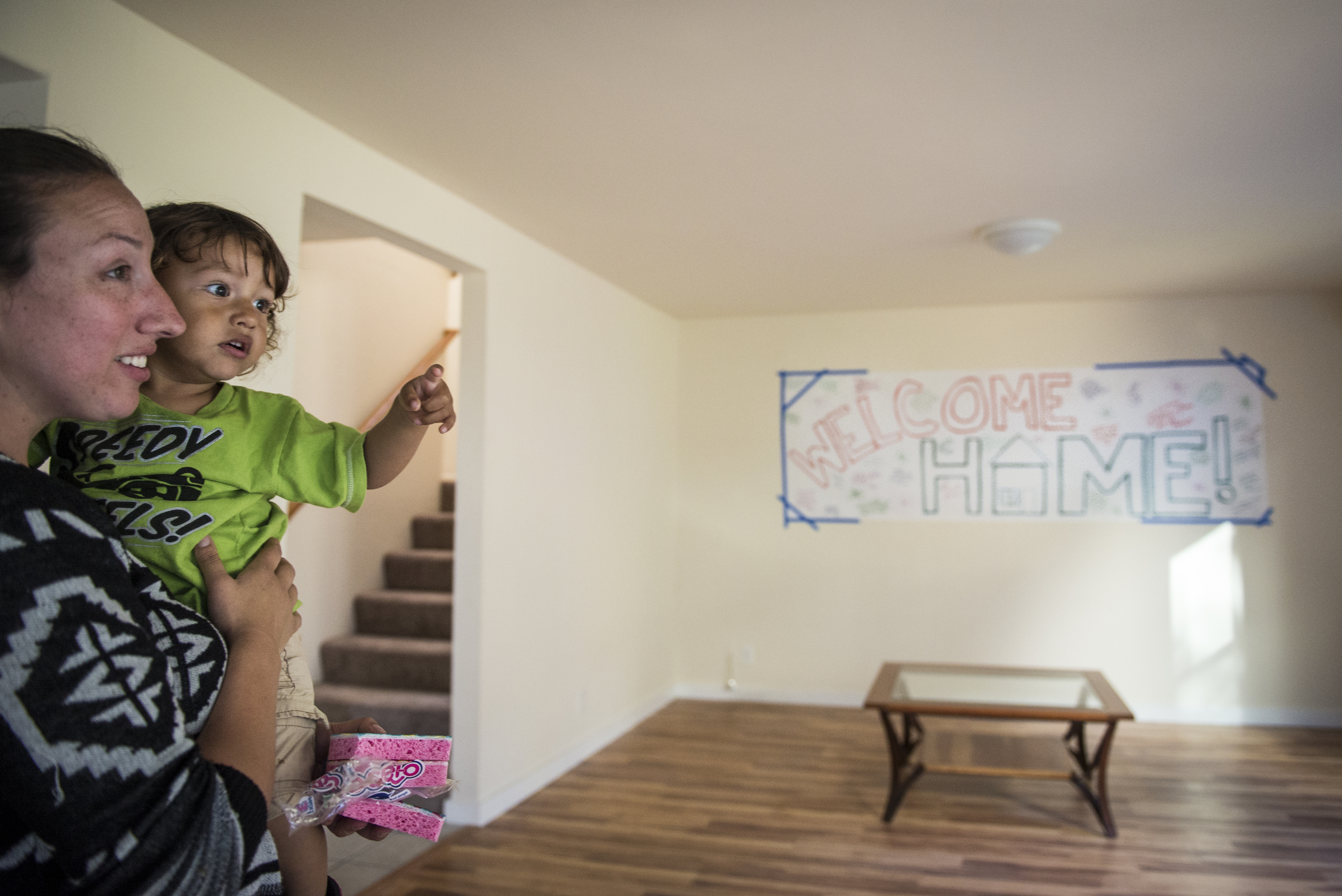  Amanda and Dominic in their new house. 