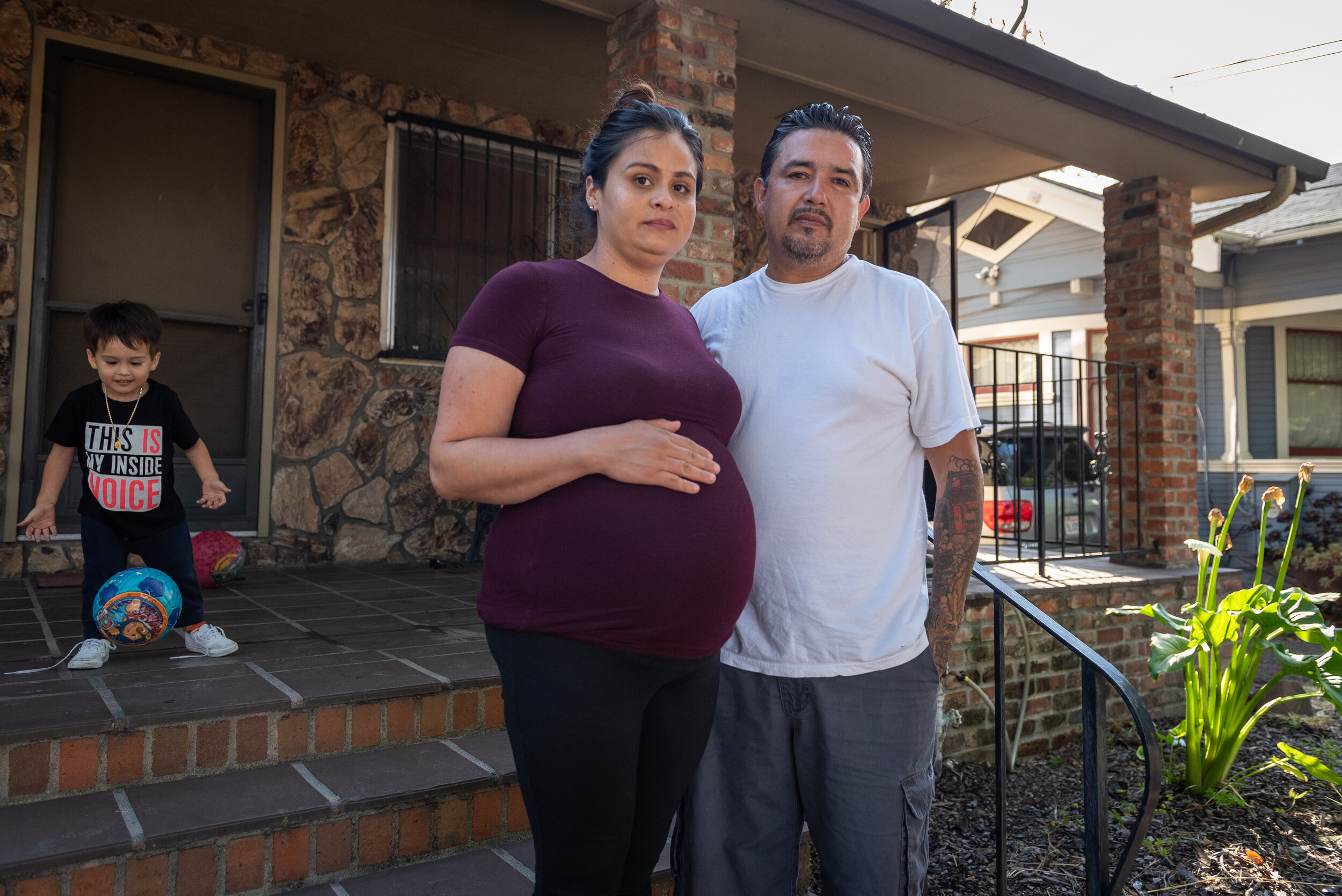  Dulce Mata and Saul Guzman with their son. “It was very hard. Our son was only 2 weeks old when the flood occurred. He got sick in the shelter where we stayed after the flood. We have moved to a new home now, but here we are paying twice as much in 