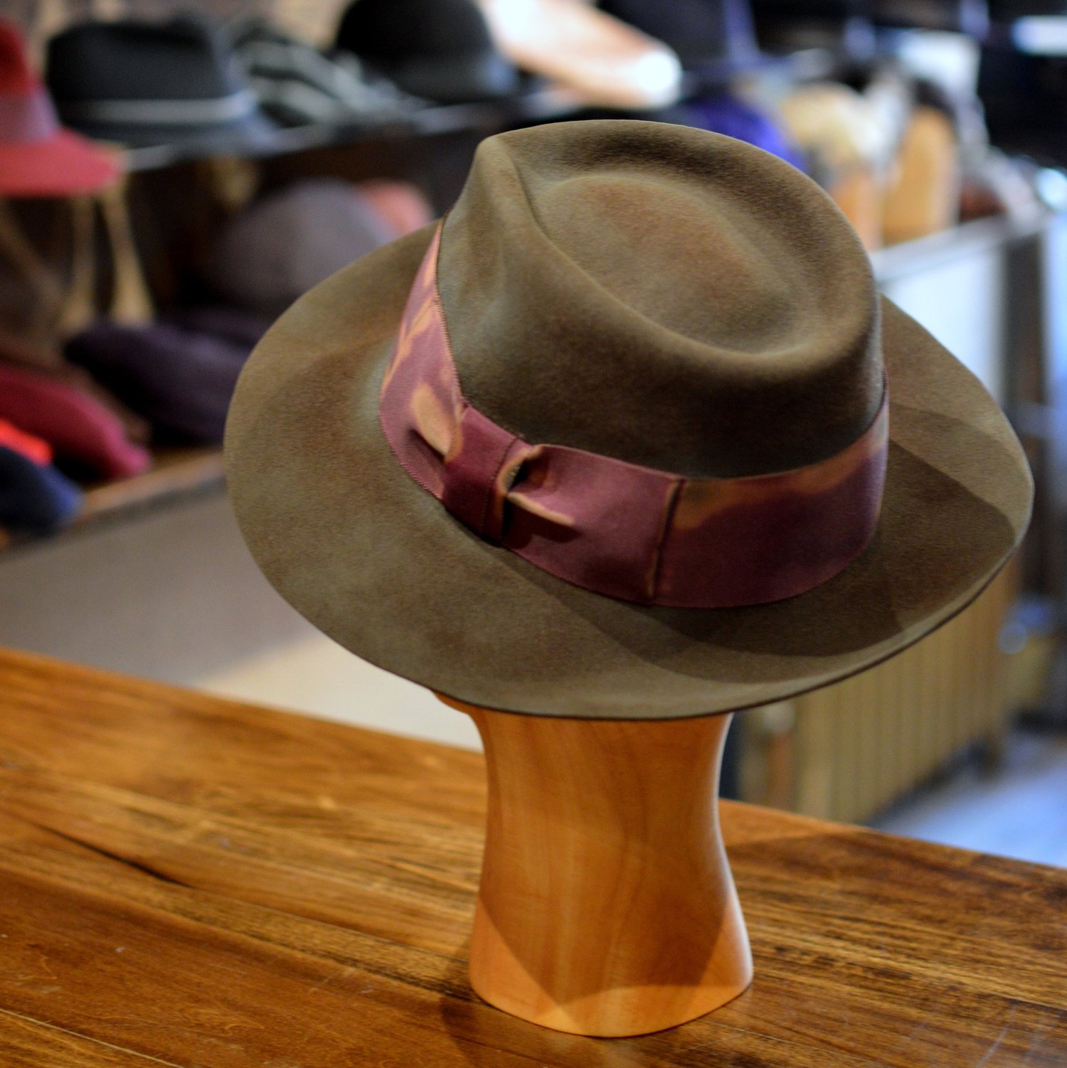 Distressed Fedora in Green — East Village Hats