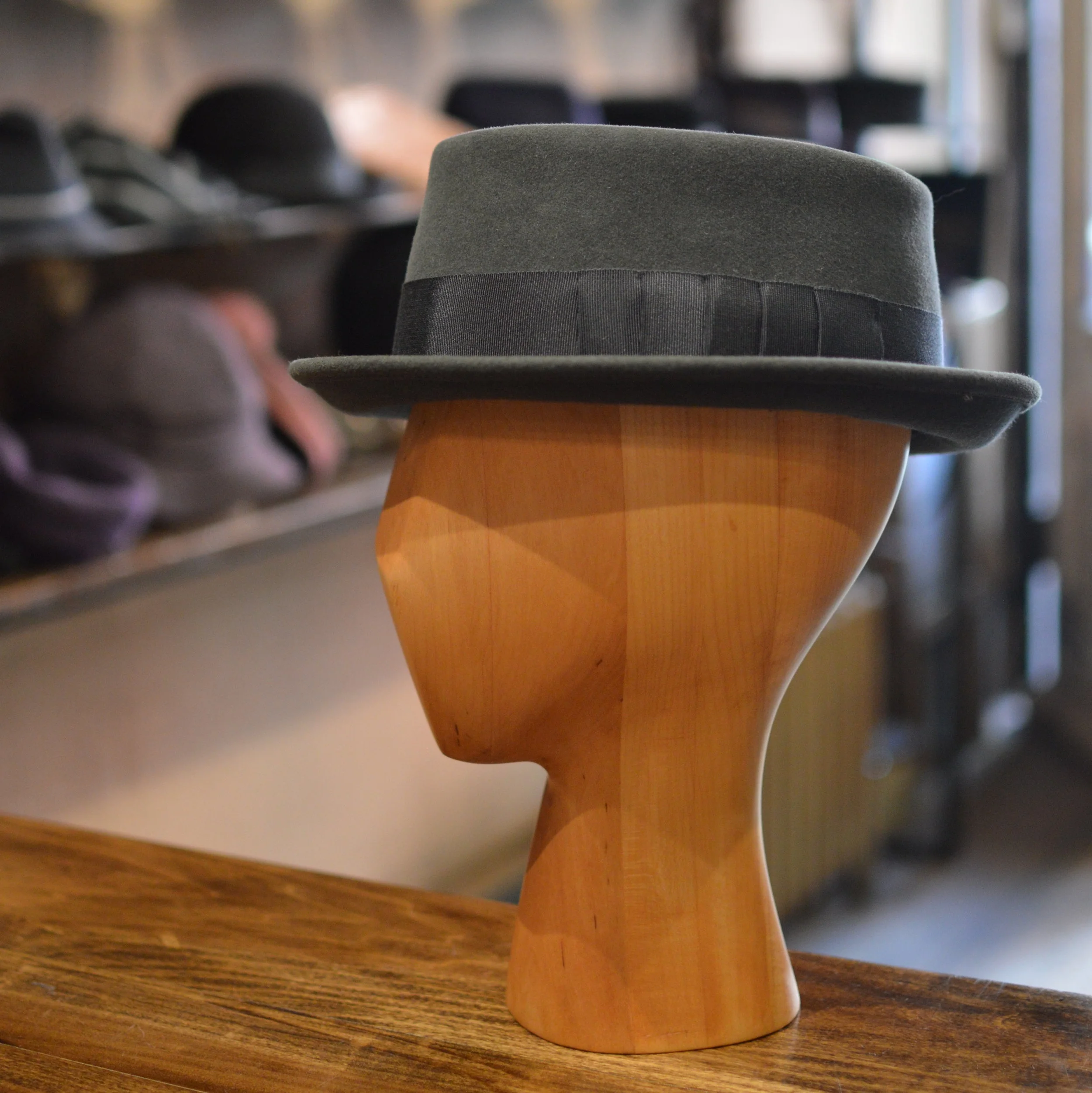 Walt Porkpie Grey - A traditional porkpie with a 2inch brim and 3 1/2inch crown 