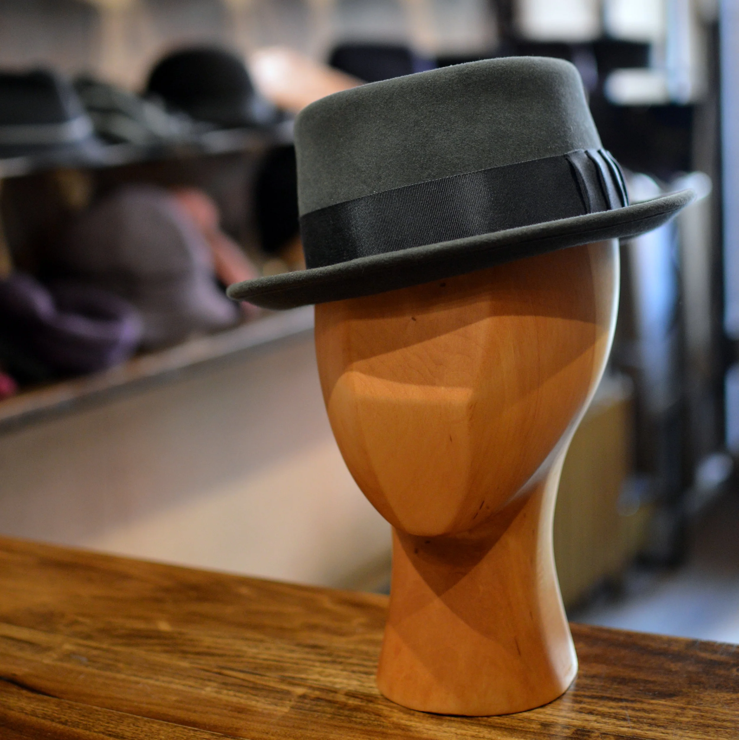 Walt Porkpie Grey - A traditional porkpie with a 2inch brim and 3 1/2inch crown 