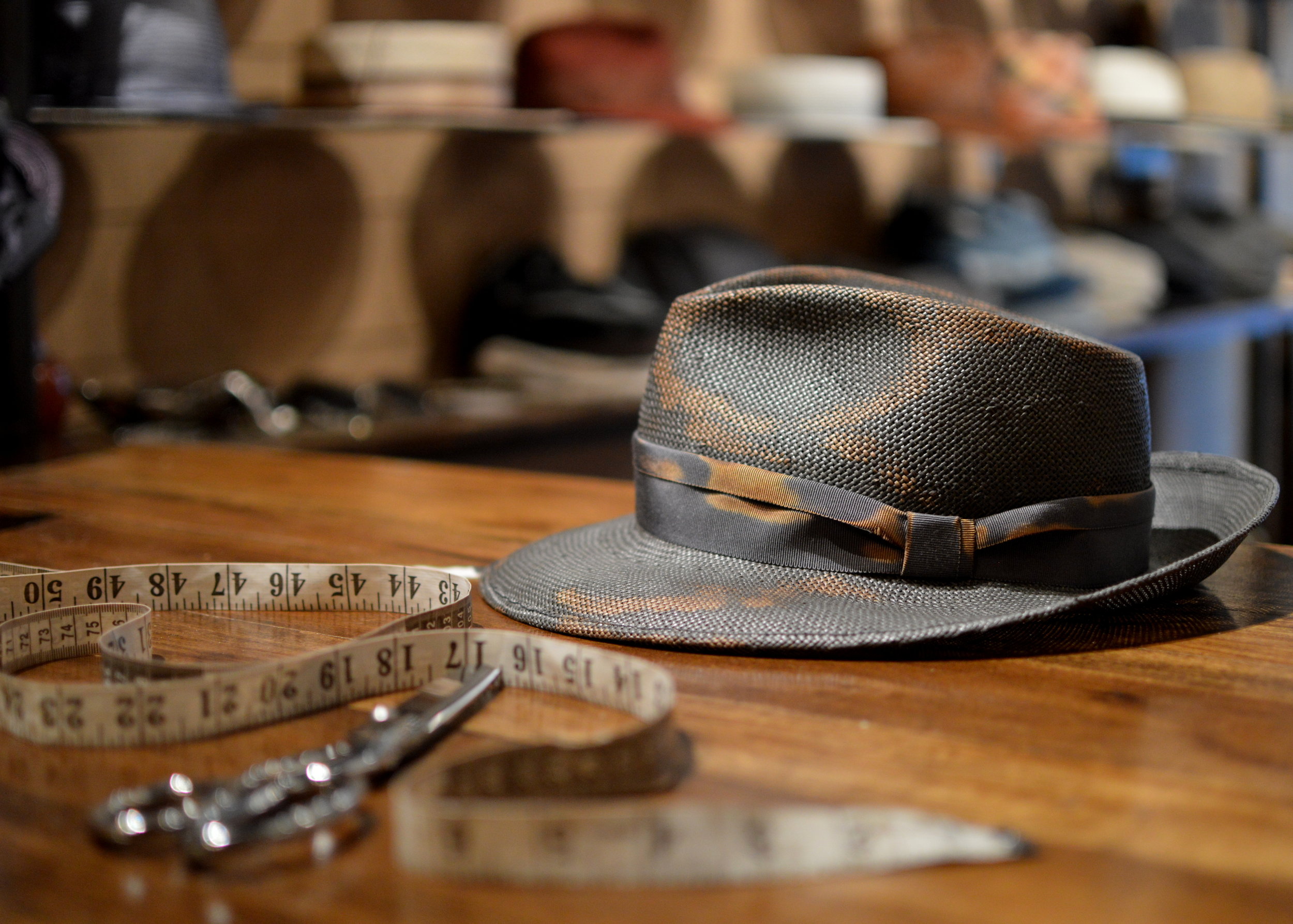 Distressed Fedora in Charcoal Glazed Toyo — East Village Hats