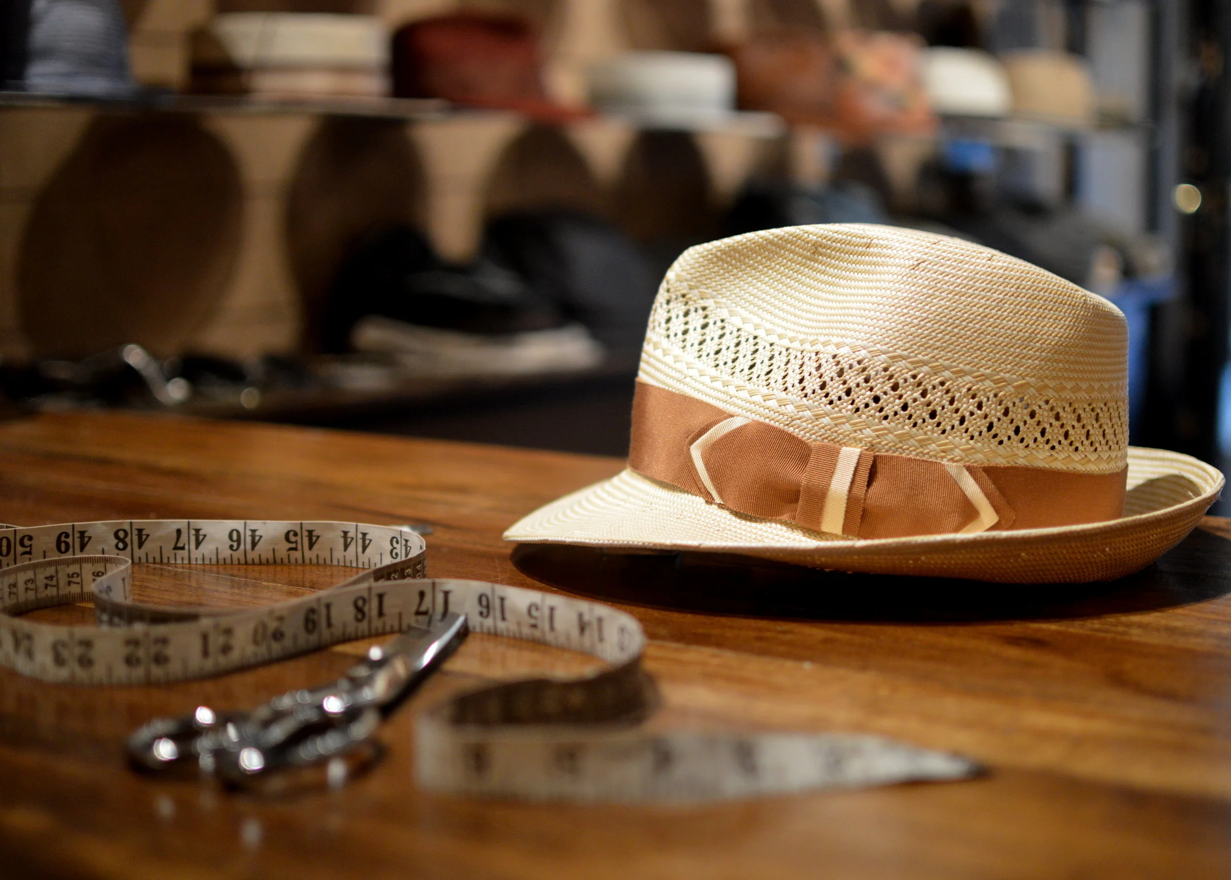 GD in white glazed toyo - A traditional short brimmed Fedora in white glazed toyo with Vintage Grosgrain Ribbon with Bow & Crossbar