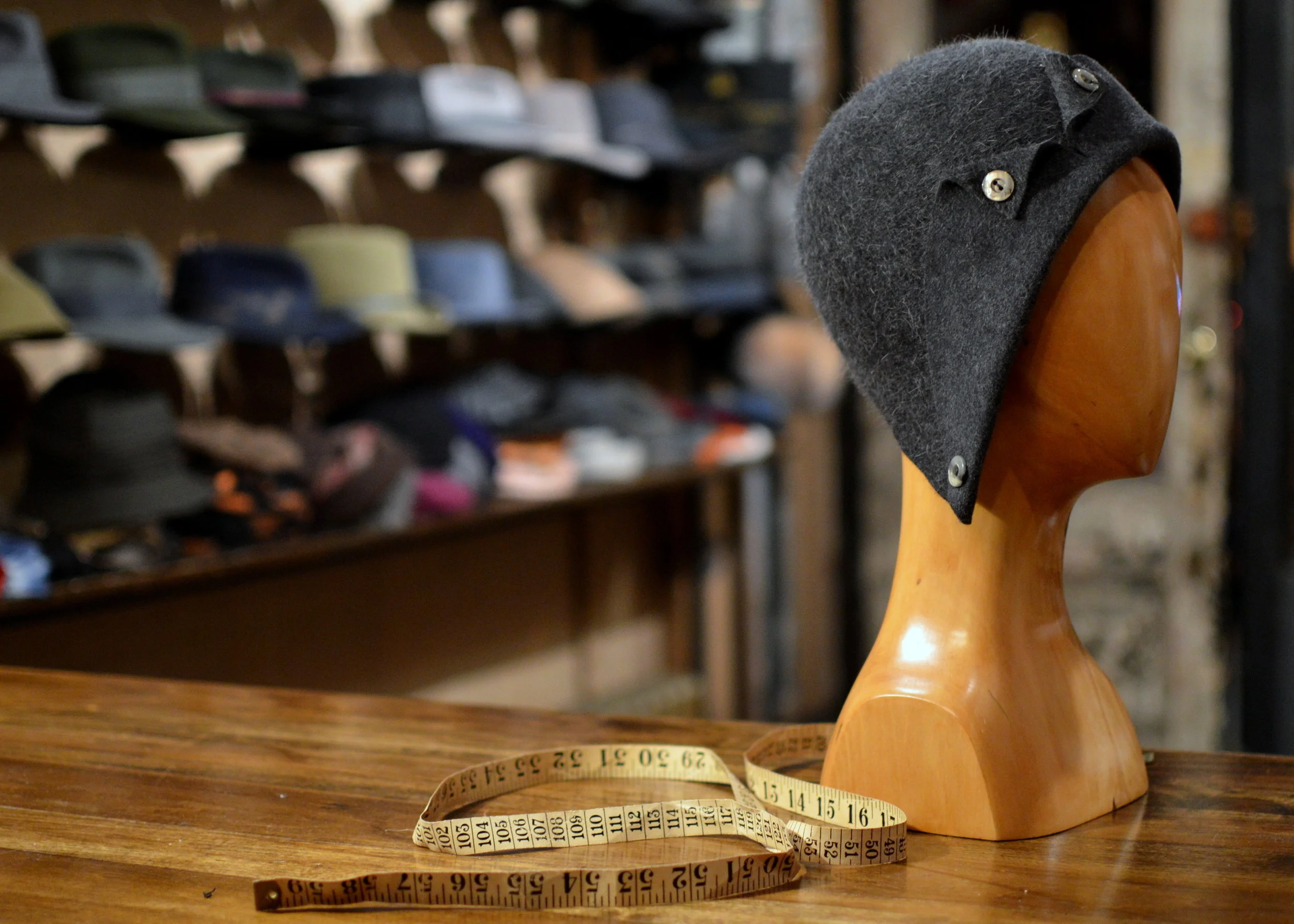 Button up cloche - A real practical winter warmer in charcoal heathered felt