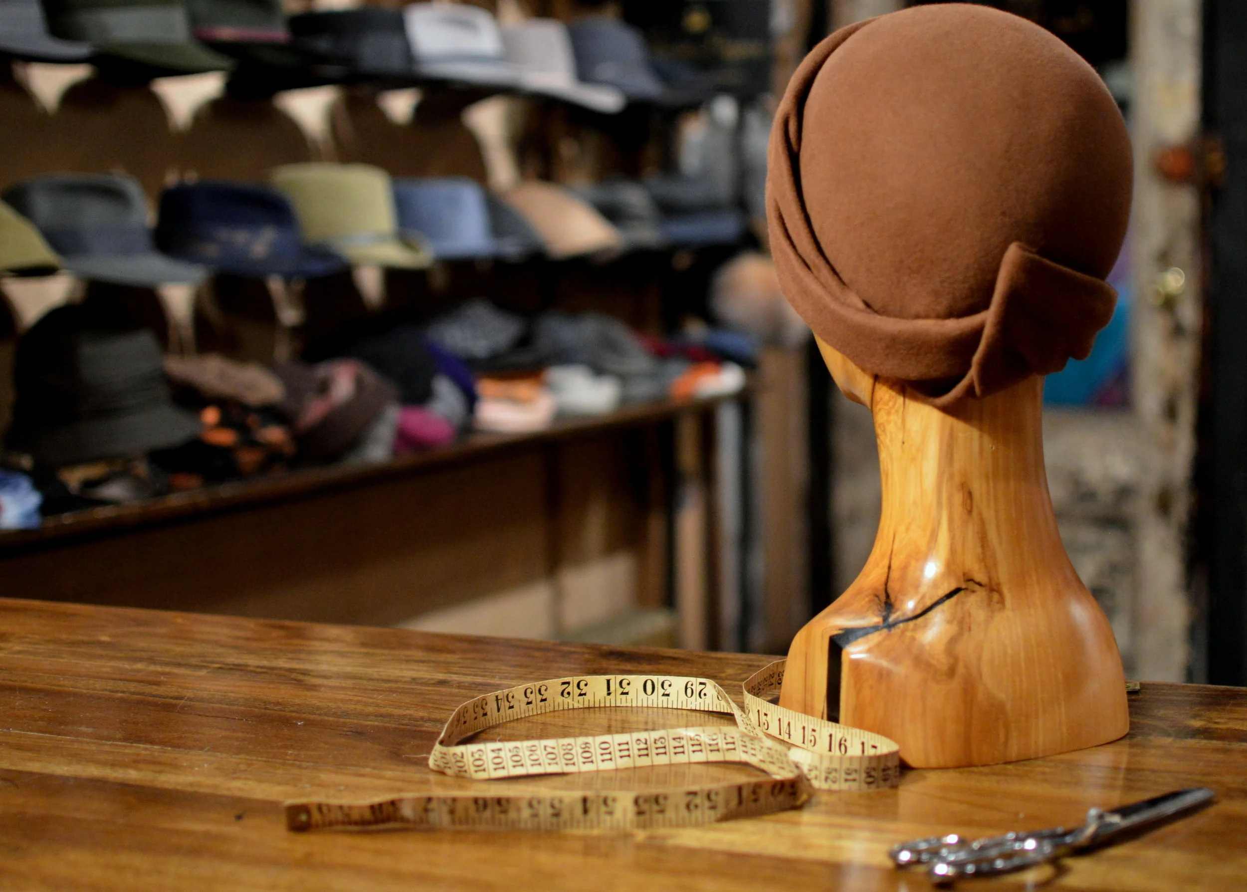 The Annette Cloche is handmade from vintage felt and is hand draped