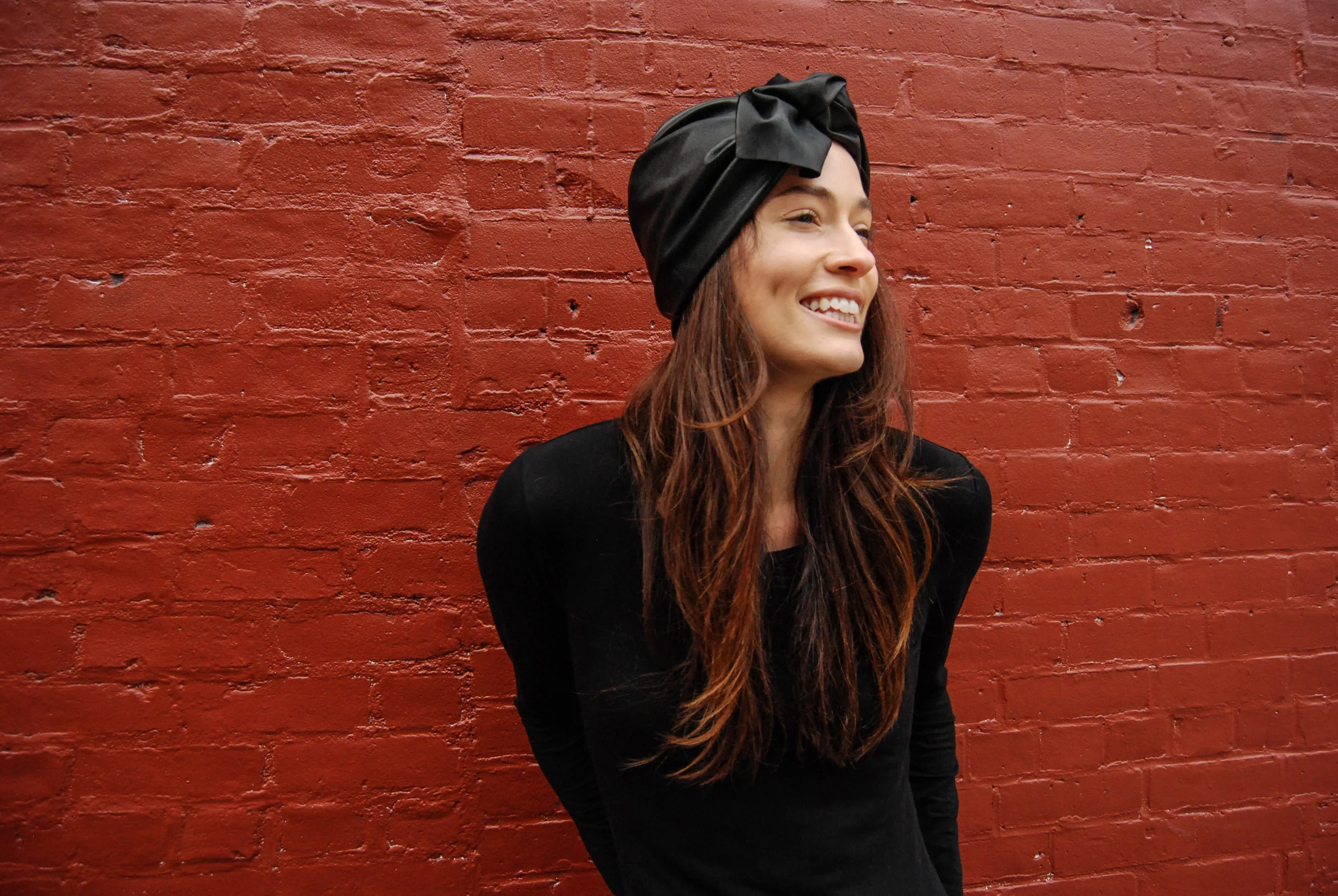 Black Leather Urban Turban - The Urban Turban is hand draped in a luxurious black leather