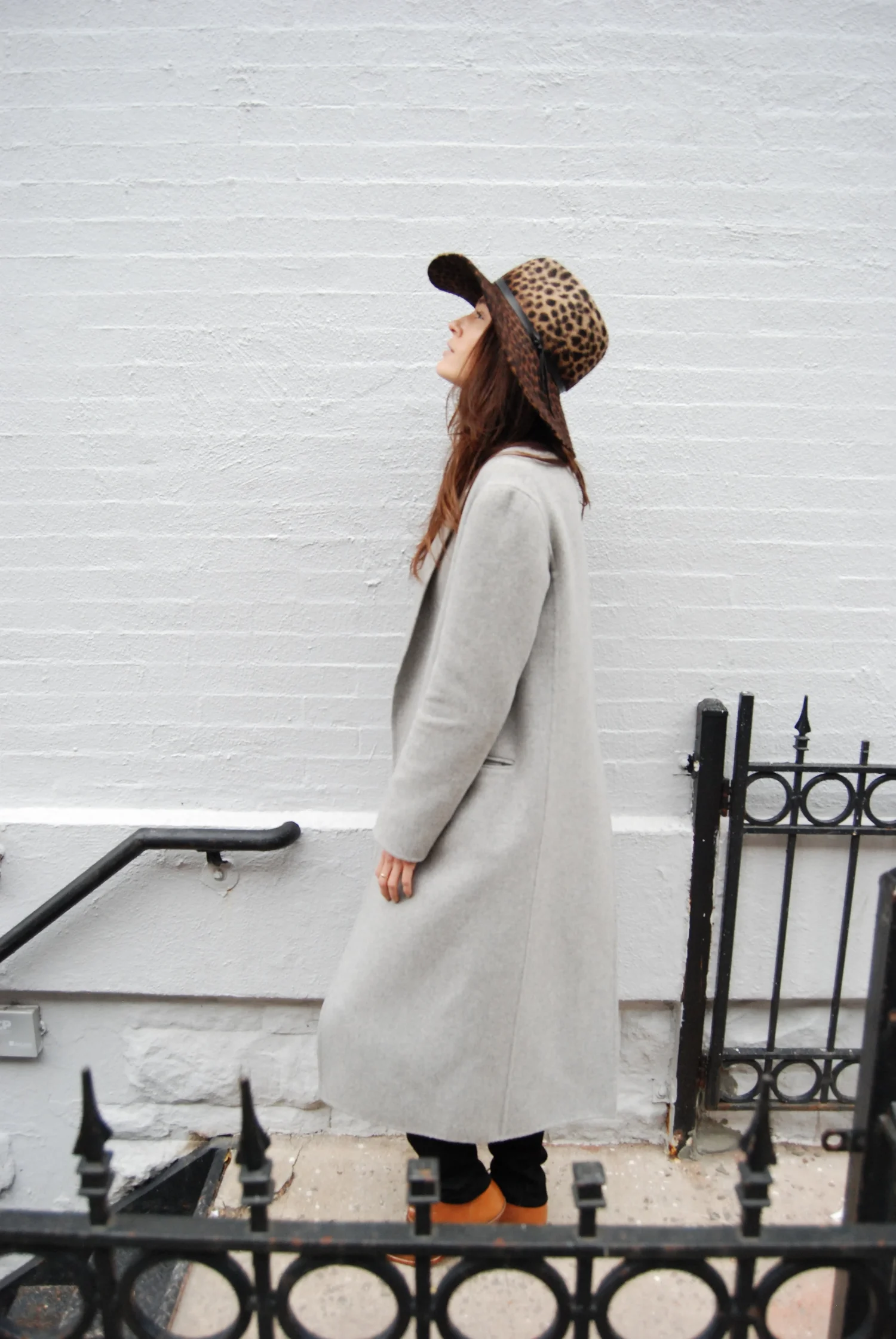 Black & Gray Animal Print Wide Brim Hat Wide Brimmed Grey Leopard Print Fold Away Hat with fold up  main image 3
