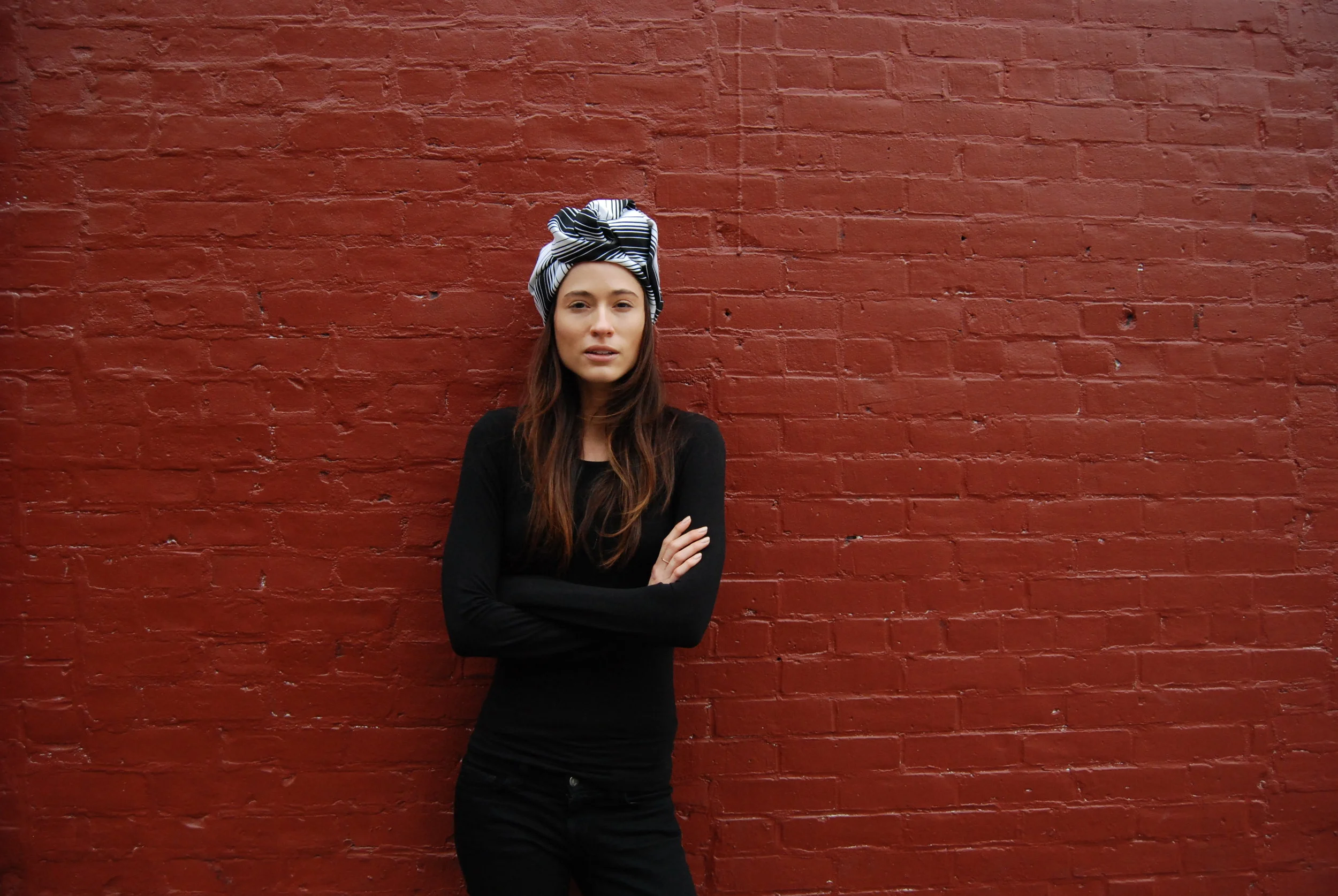 Bold Striped Cotton Urban Turban - A hand draped cotton Turban with bold stripes