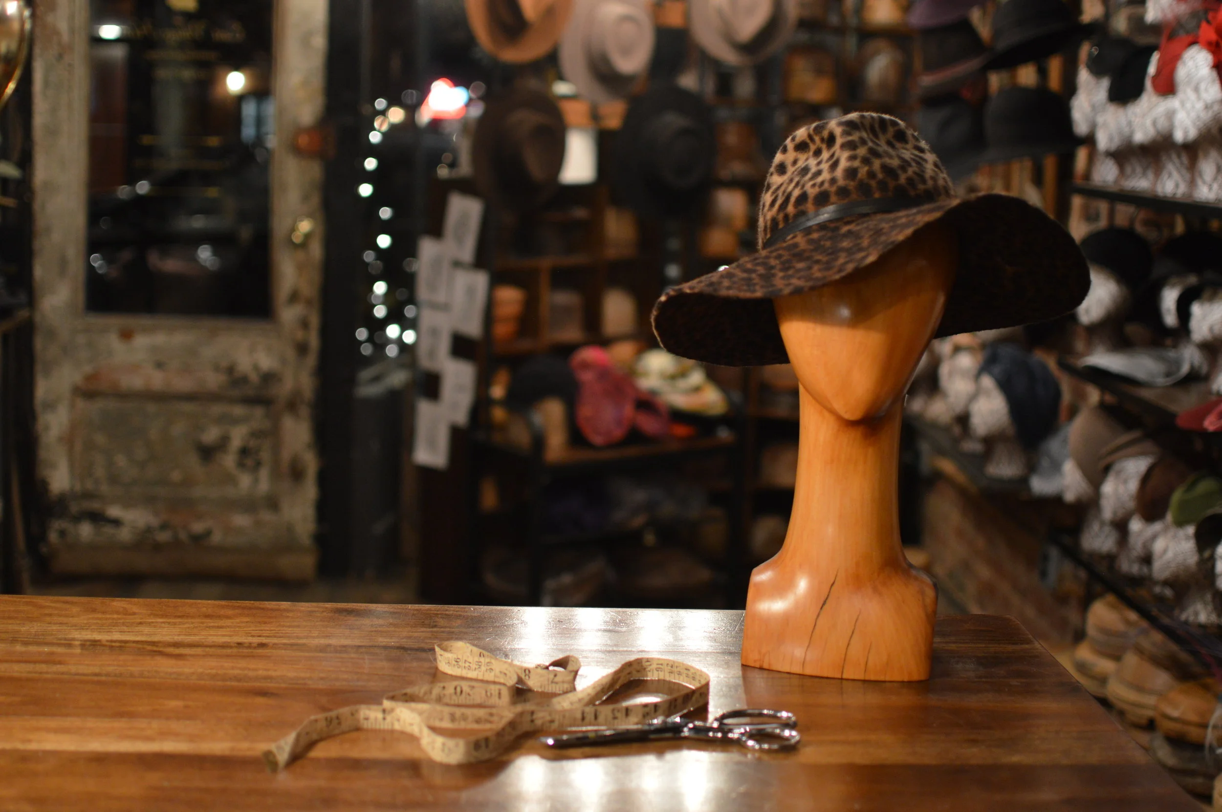 The Viva is handmade from luxurious long hair leopard print fur felt with an oversized brim