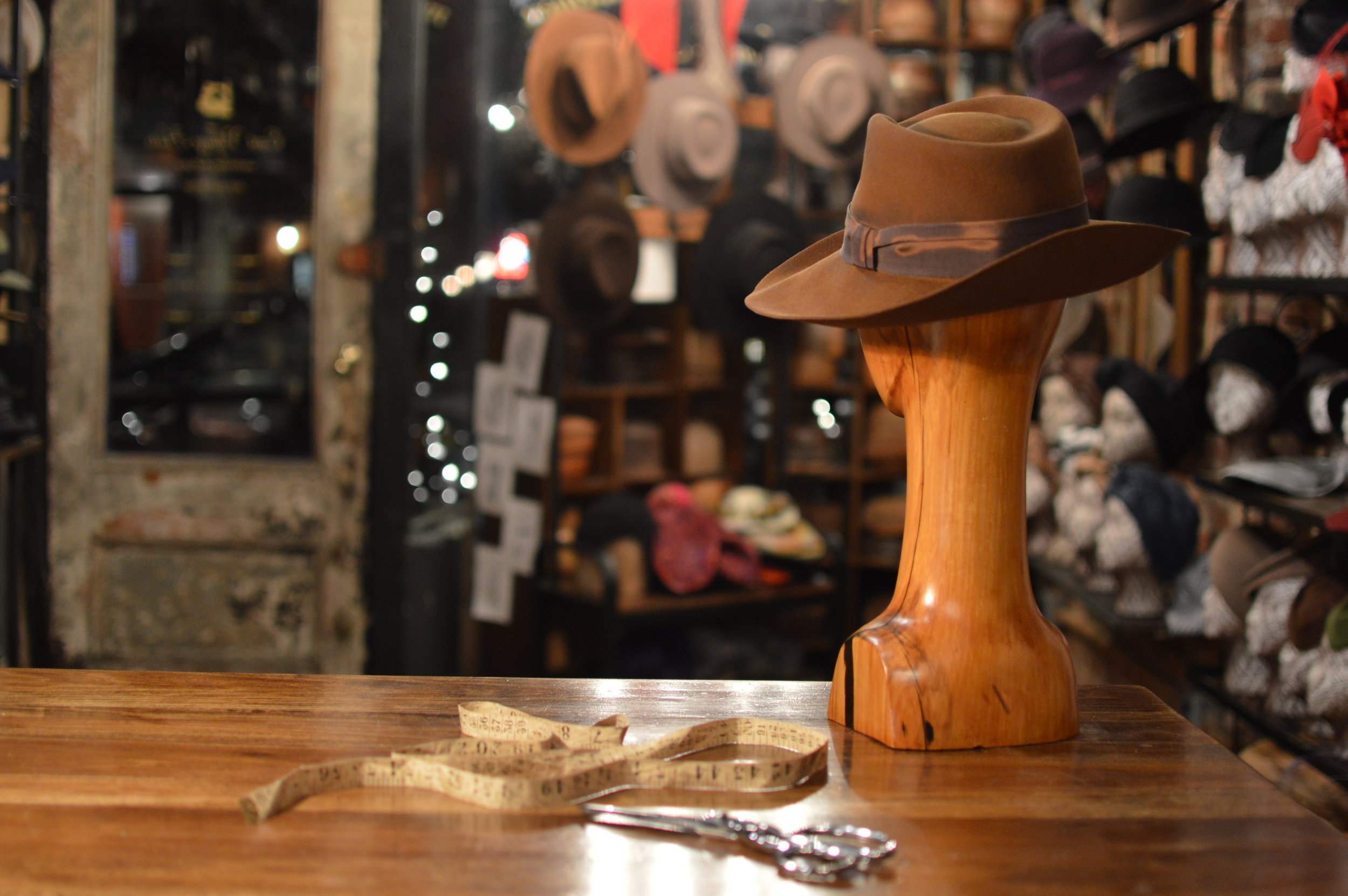 The Distressed Fedora in Brandy - The Distressed Fedora in Brandy is a handmade Suede Fur Felt  hat