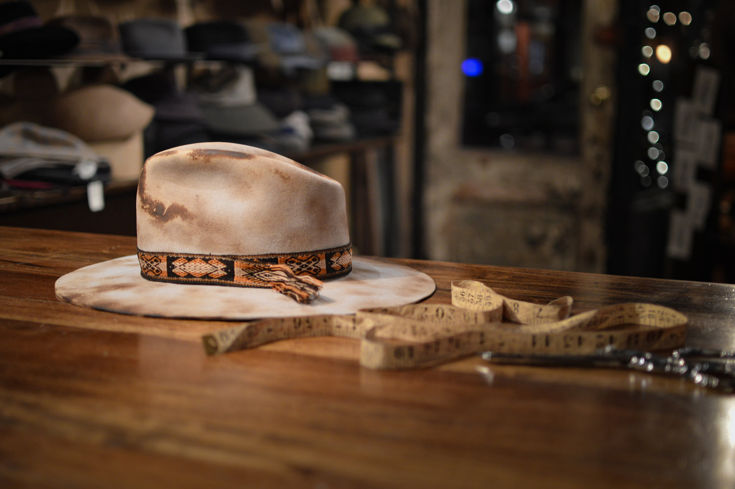 Austin Flat Brim Distressed Cowboy Hat in Village Hats