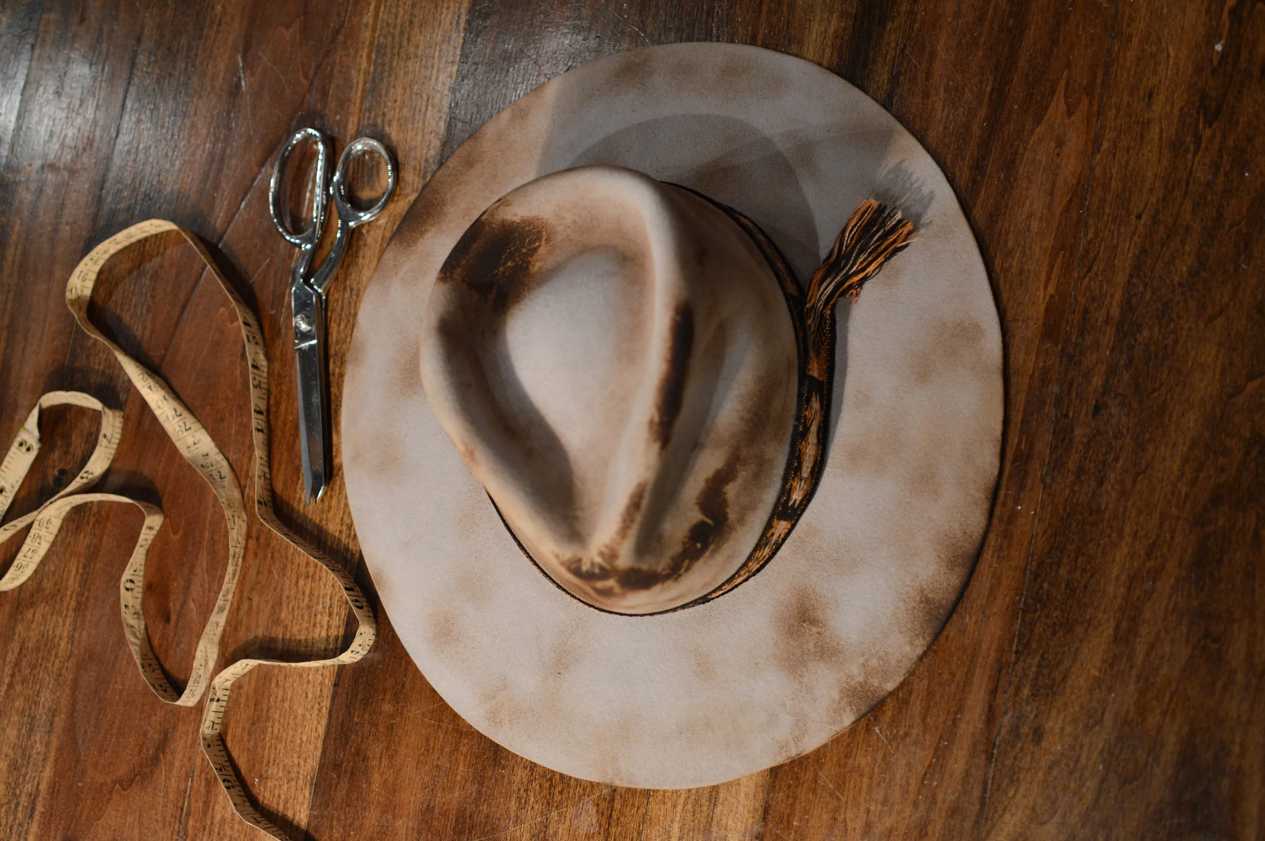 Austin Flat Brim Distressed Cowboy Hat - The Distressed Austin Flat Brim is made from a sturdy, heavy weight fur felt