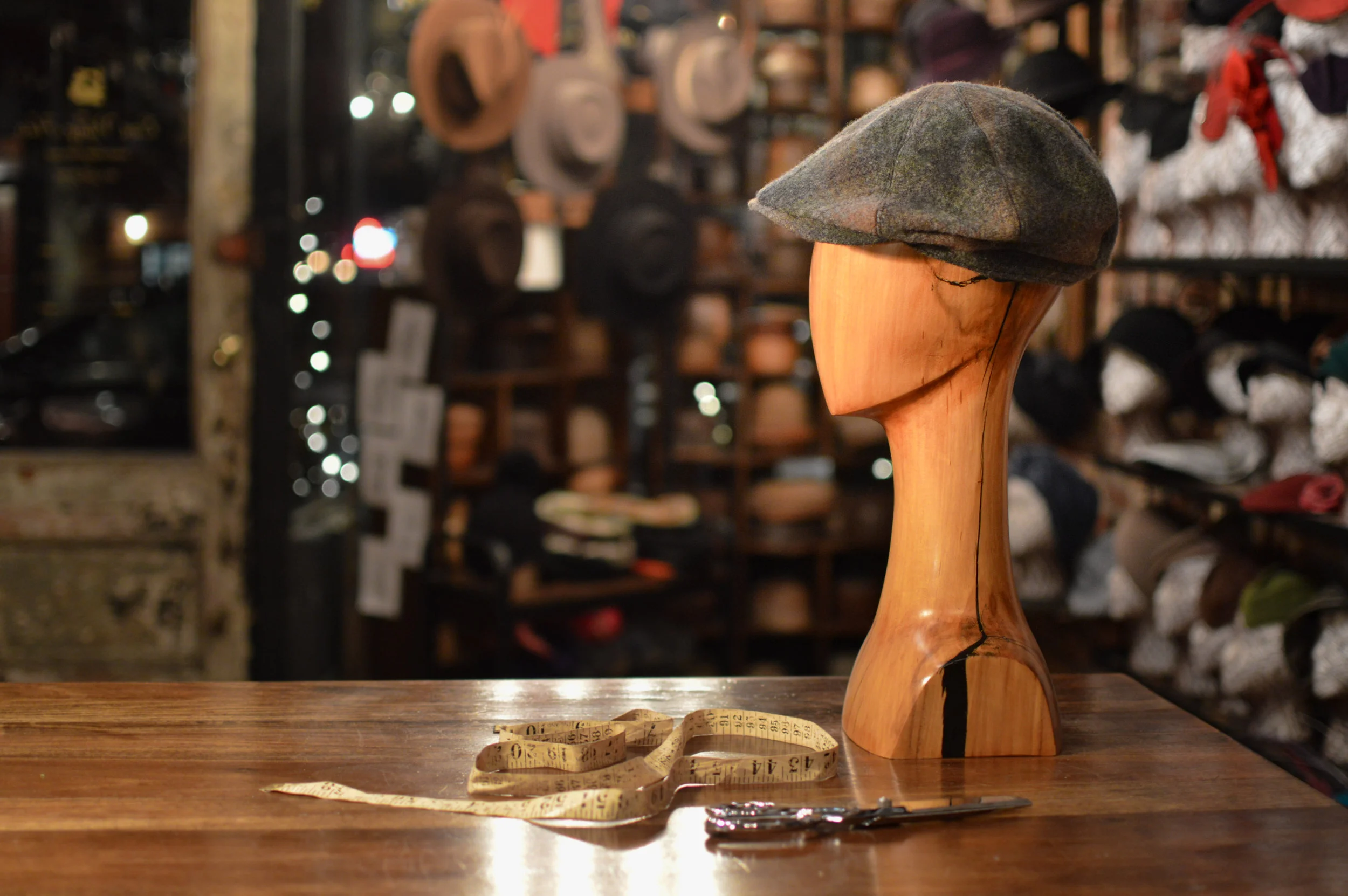 A classic Newsboy Cap in Green Plaid handmade by Laura Catignani