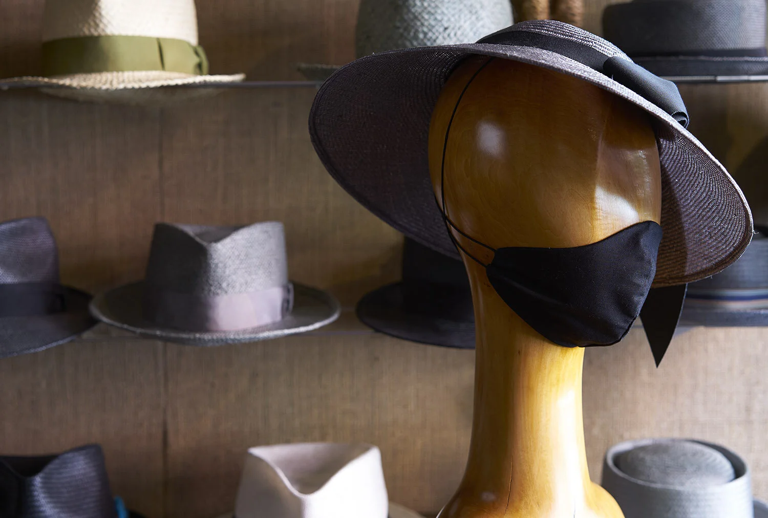The Dior Bubble Trimmed in Black Ribbon — East Village Hats display picture 3