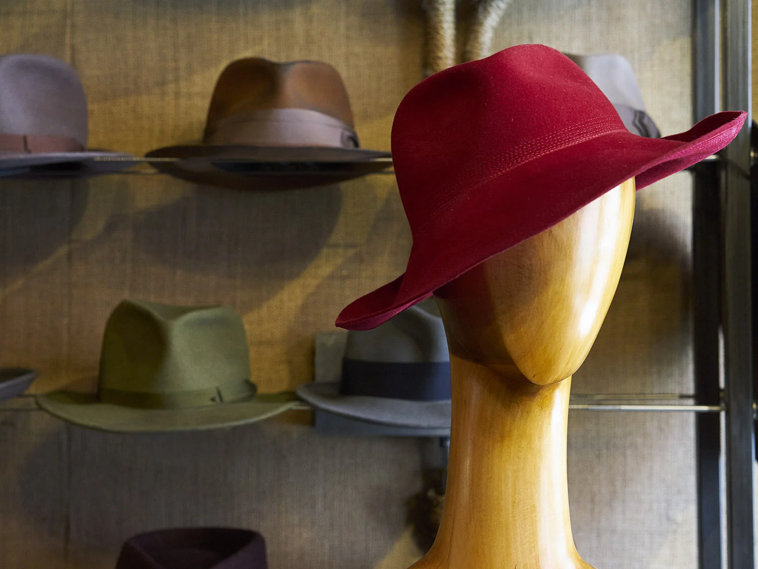 The Ingrid Hat in Scarlet — East Village Hats display picture 2