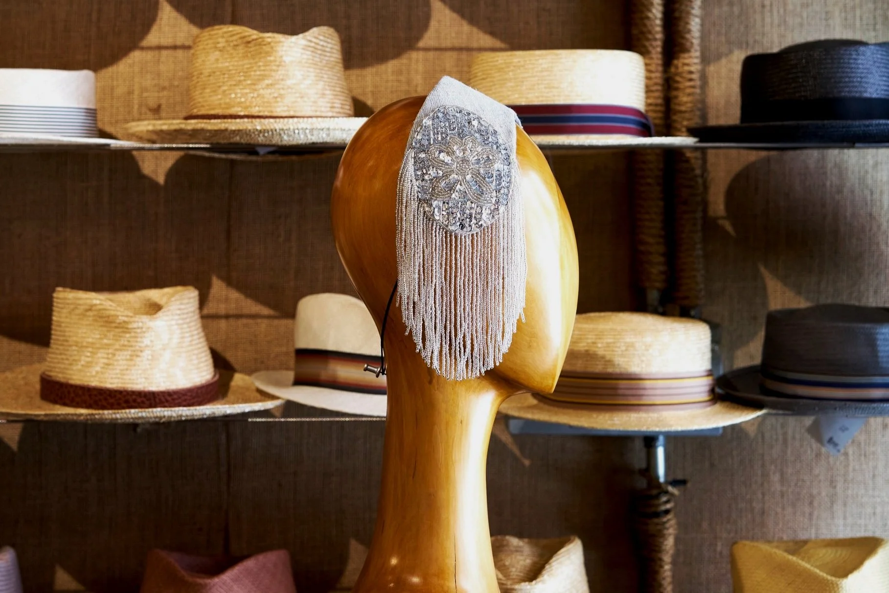 Flapper band with silver beaded fringe — East Village Hats