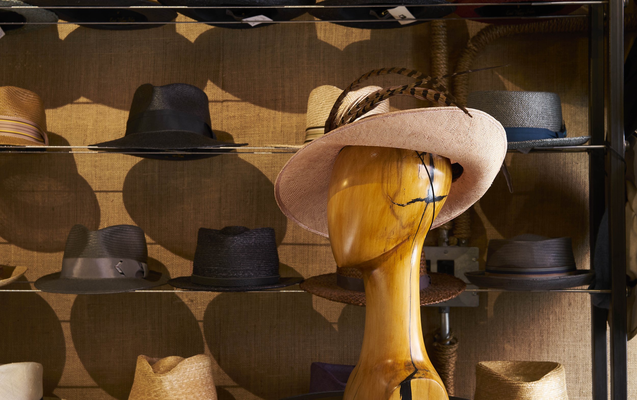 Gloria in blush with pheasant feathers — East Village Hats