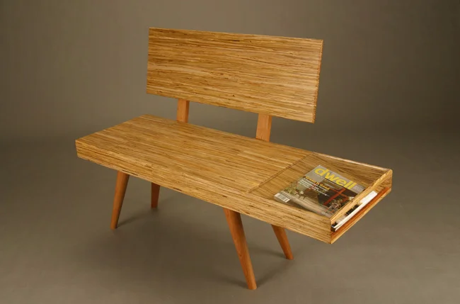 32.5" x 49" x 18" laminated plywood, cherry, glass