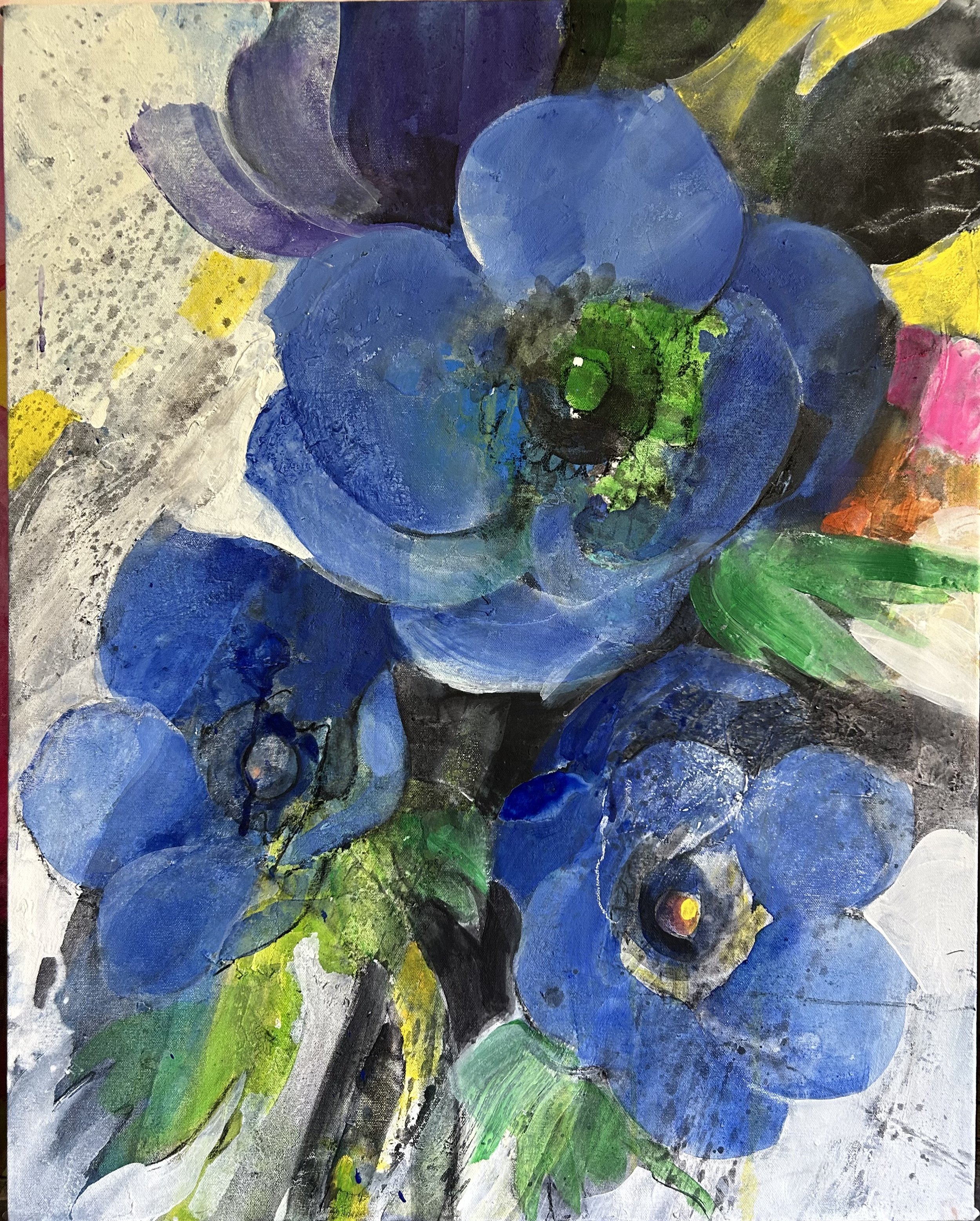 Blue Anemones (30 x 24 in / 76 x 61 cm)