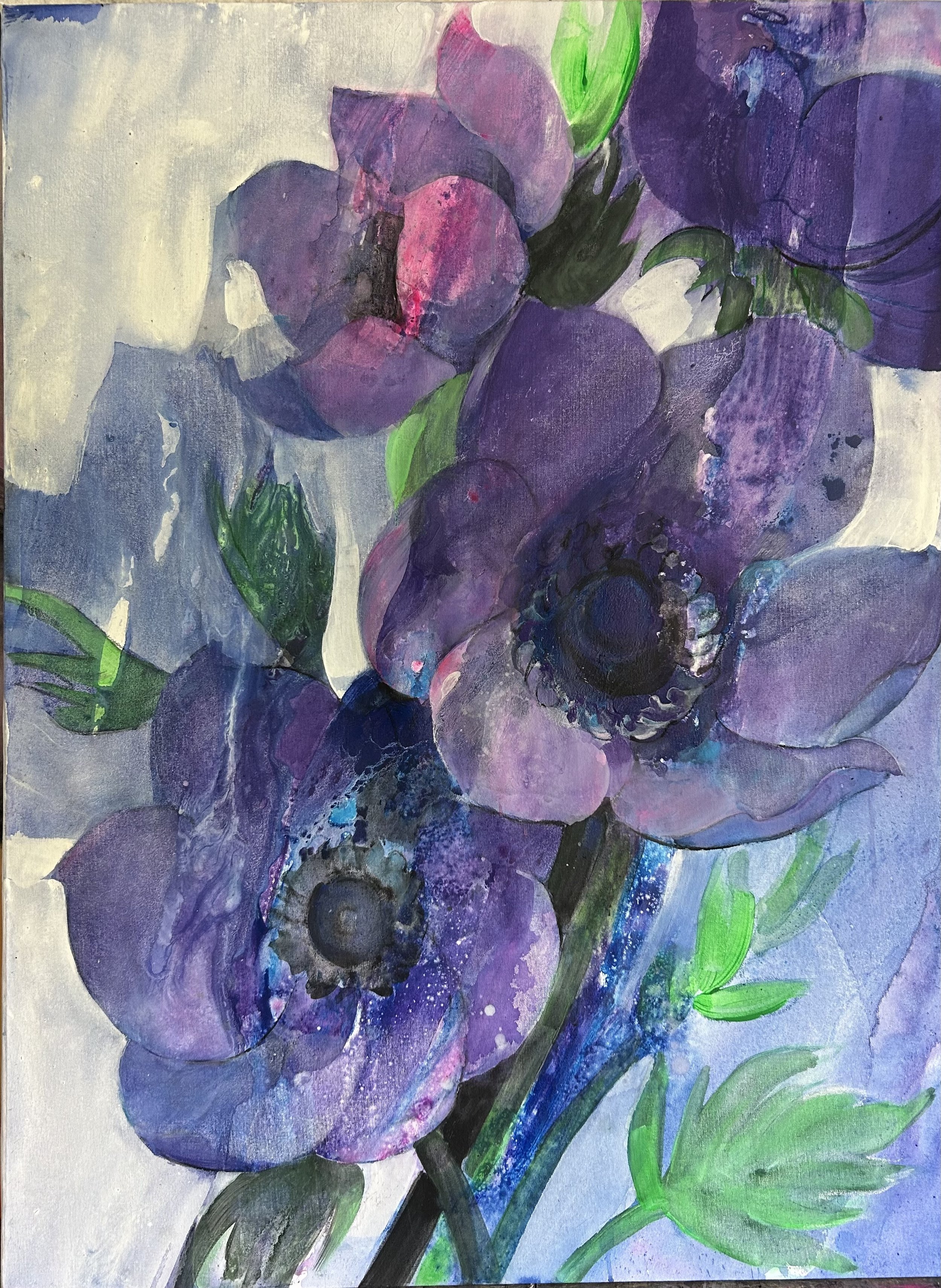 Purple Anemones (48 x 36 in / 121 x 91 cm)