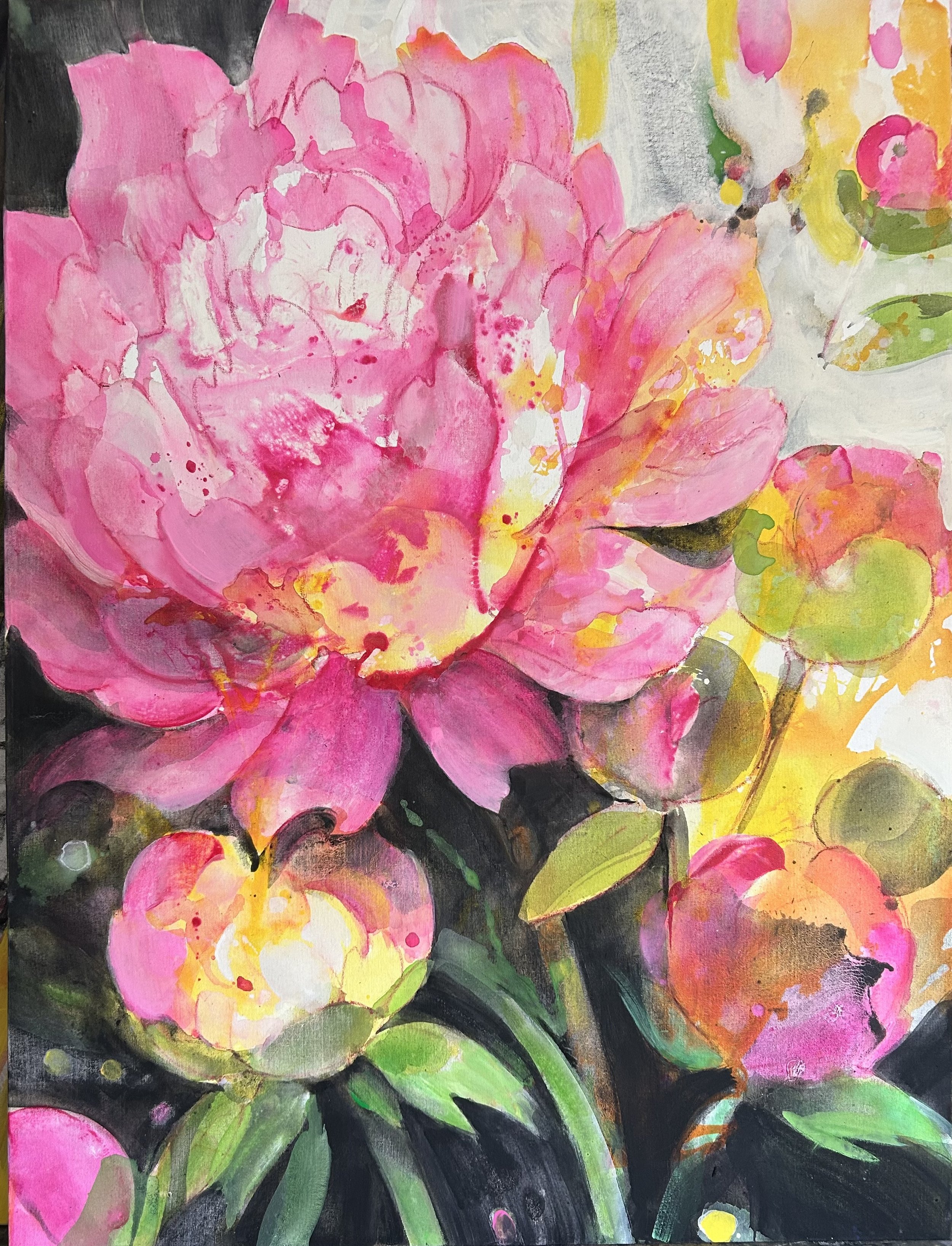 Peony Explosion (48 x 36 in / 121 x 91 cm)