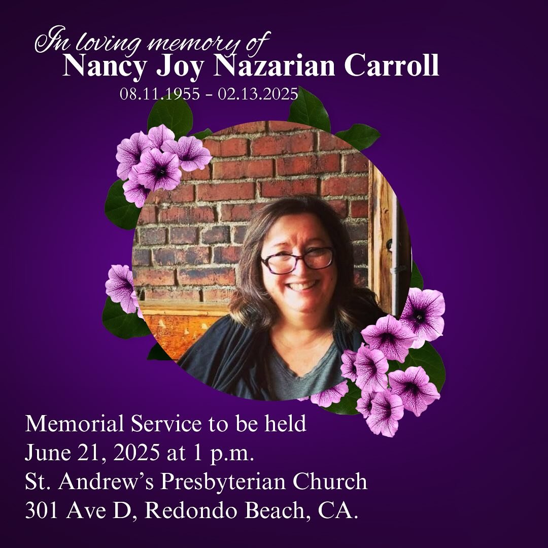 I hope you can join me this weekend for my mom&rsquo;s memorial service. Please wear something purple and/or sparkly to honor mom. Wear something she would love to see you in. If not in person, there will be a livestream. Huge thank you to @sntandrew