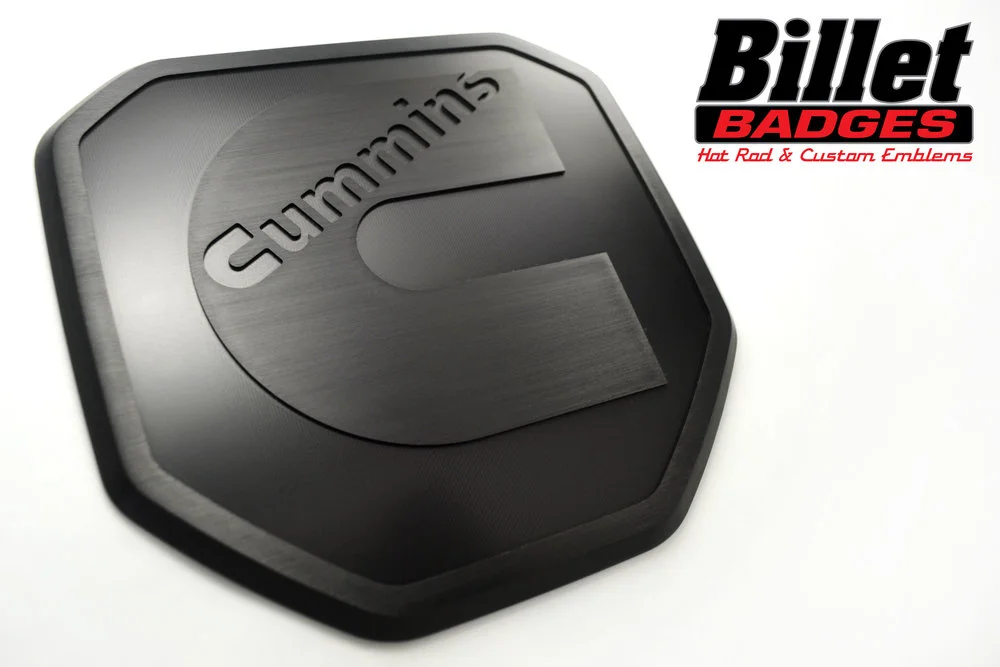 "Cummins" Shield - brushed carbon black / machined carbon black