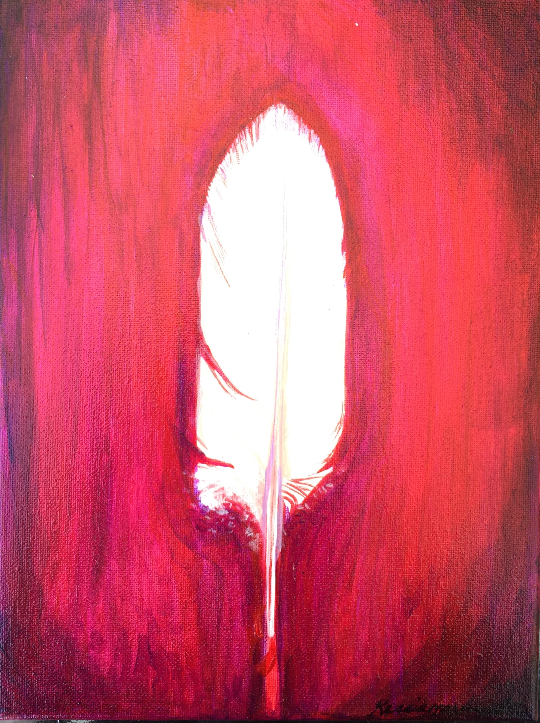 Swan Feather, Acrylic on Canvas, 6" x 12"  SOLD