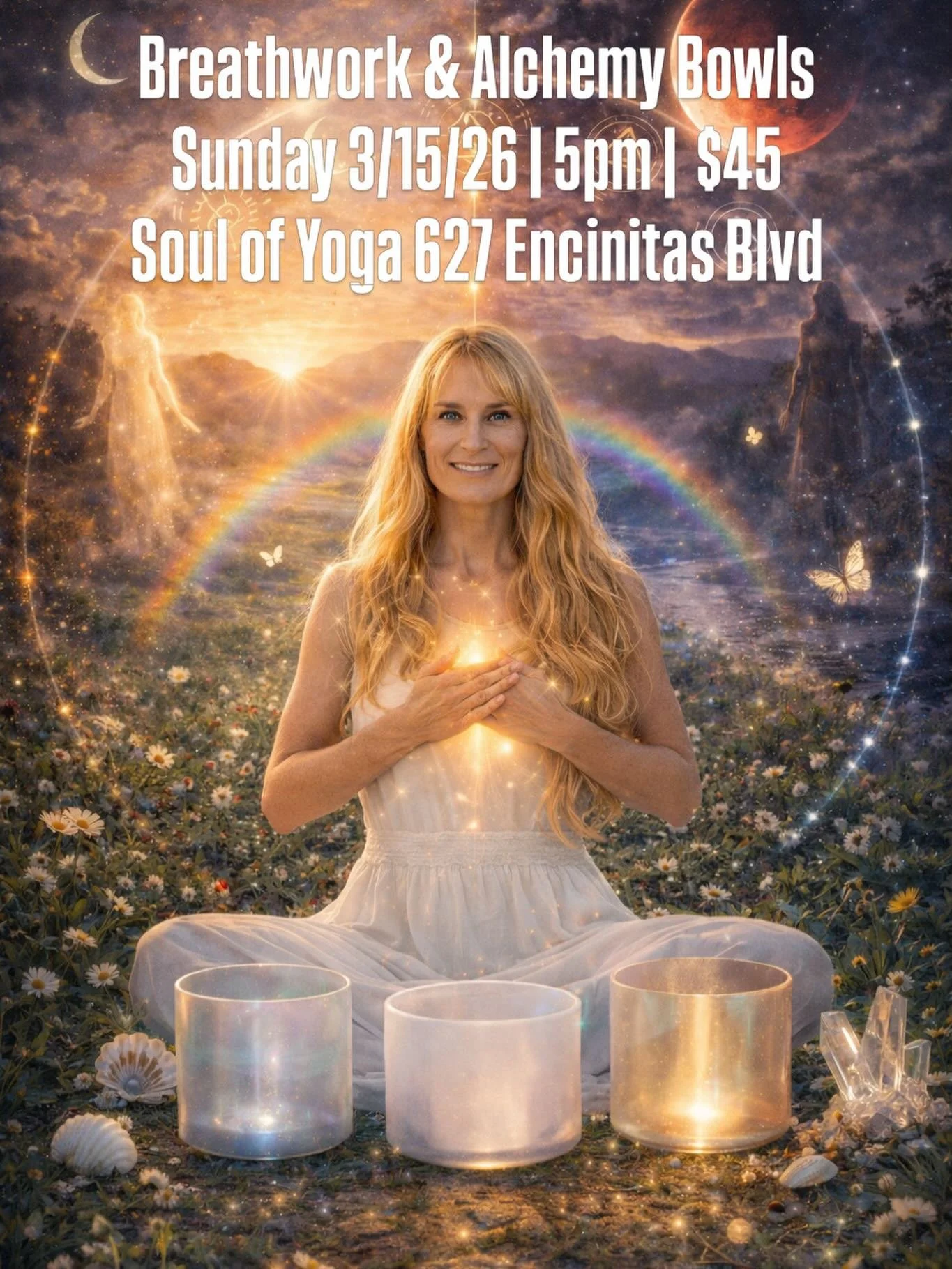 Breathwork &amp; Alchemy Bowls
Sunday, March 15 | 5:00 PM | $45
Soul of Yoga
627 Encinitas Blvd
Link in bio to register

We are approaching a sacred threshold.

The Spring Equinox marks the moment when light and dark stand in perfect balance &mdash; 