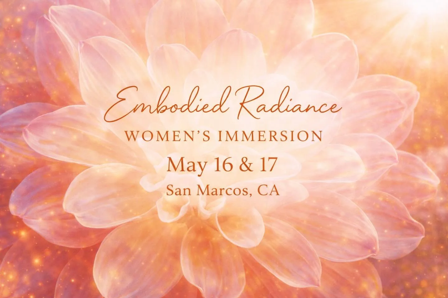 There comes a moment when you realize you don&rsquo;t need to push harder.

You need a place to soften.
To be held.
To come back into your body.

Embodied Radiance is a two day women&rsquo;s immersion designed for exactly that.

This is a space where