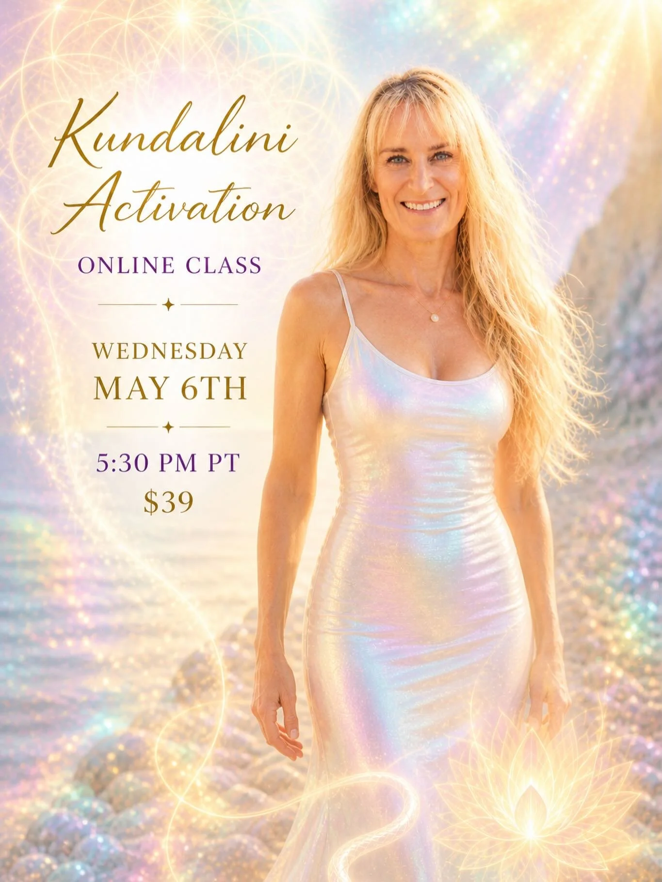 Kundalini Activation &mdash; Online Class

Wednesday, May 6th | 5:30 PM PT | $39

There is a frequency within you that is ready to awaken.

Kundalini Activation is a direct transmission of life force energy that gently ignites your own innate Kundali