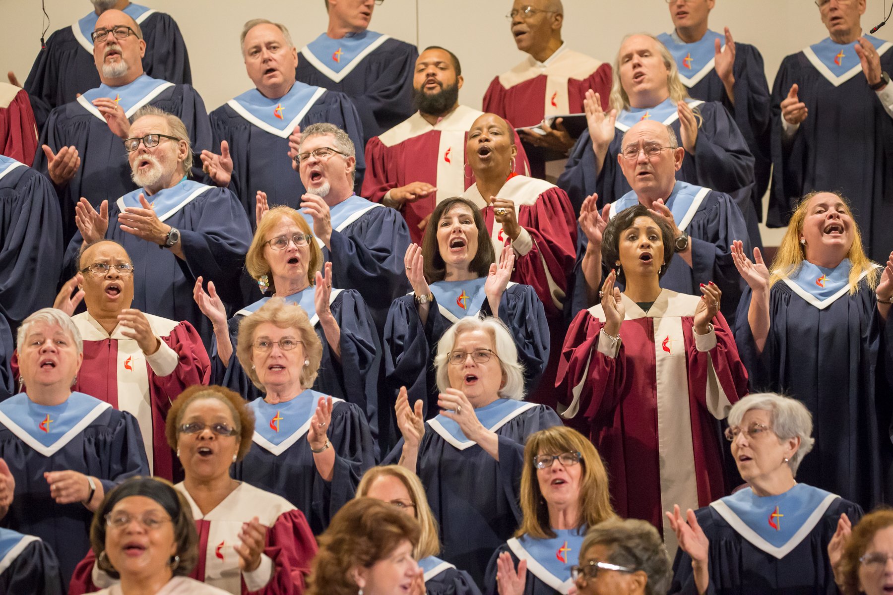  Choirs from Bethany UMC and Wesley UMC, both in Austin, joined together in three worship services to perform Rosephanye Powell’s  Gospel Trinity.  