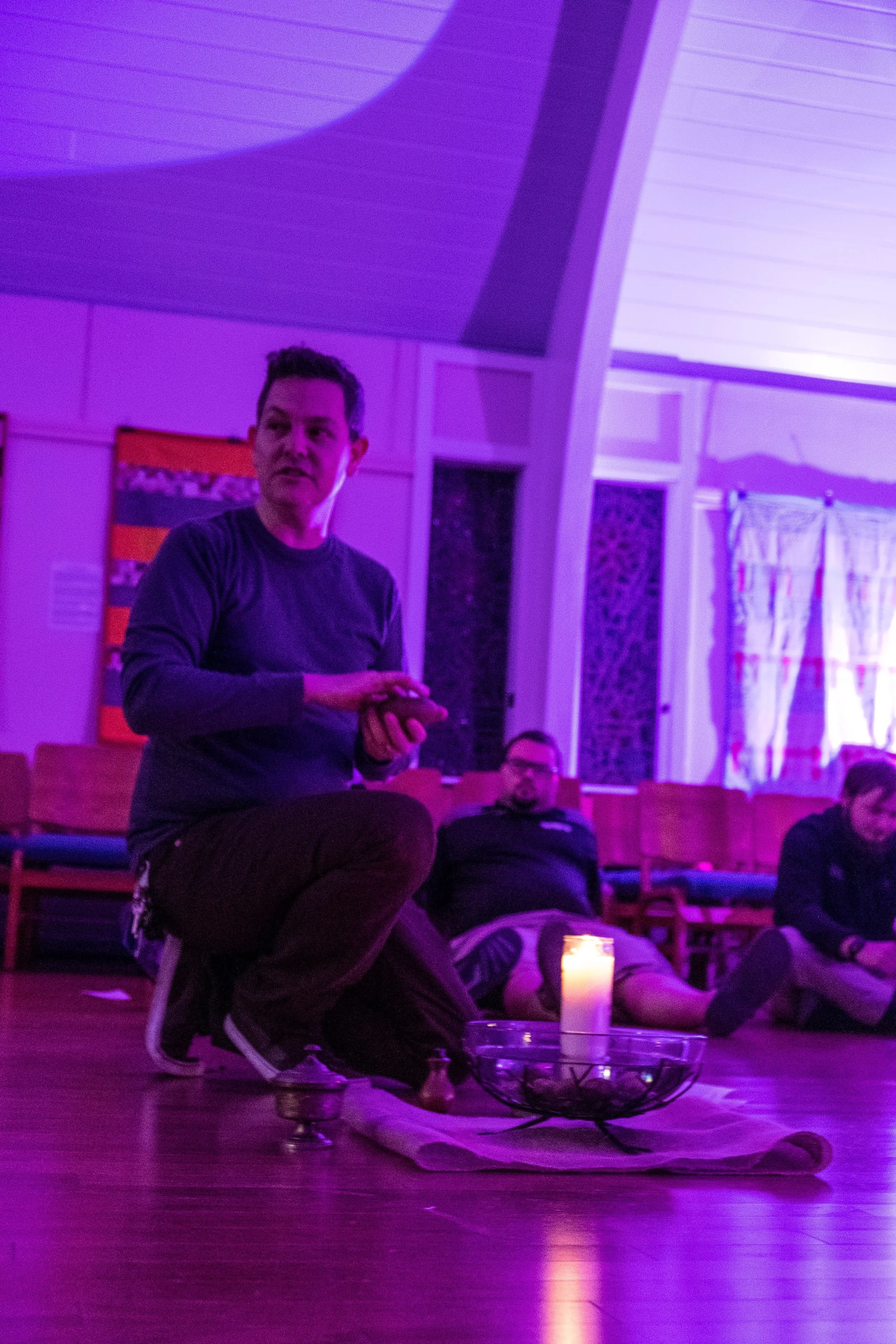 Texas State students receive and share ashes during Ash Wednesday worship at the United Campus Ministry. Photo credit: Tania Zapien