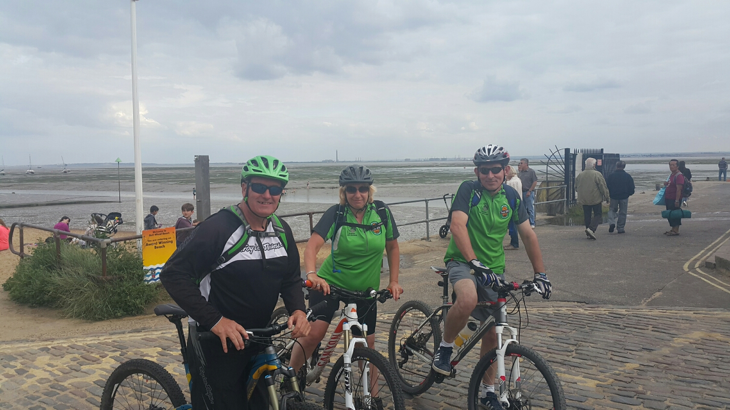 Rob, Chris and Den Den and the view across the estuary 