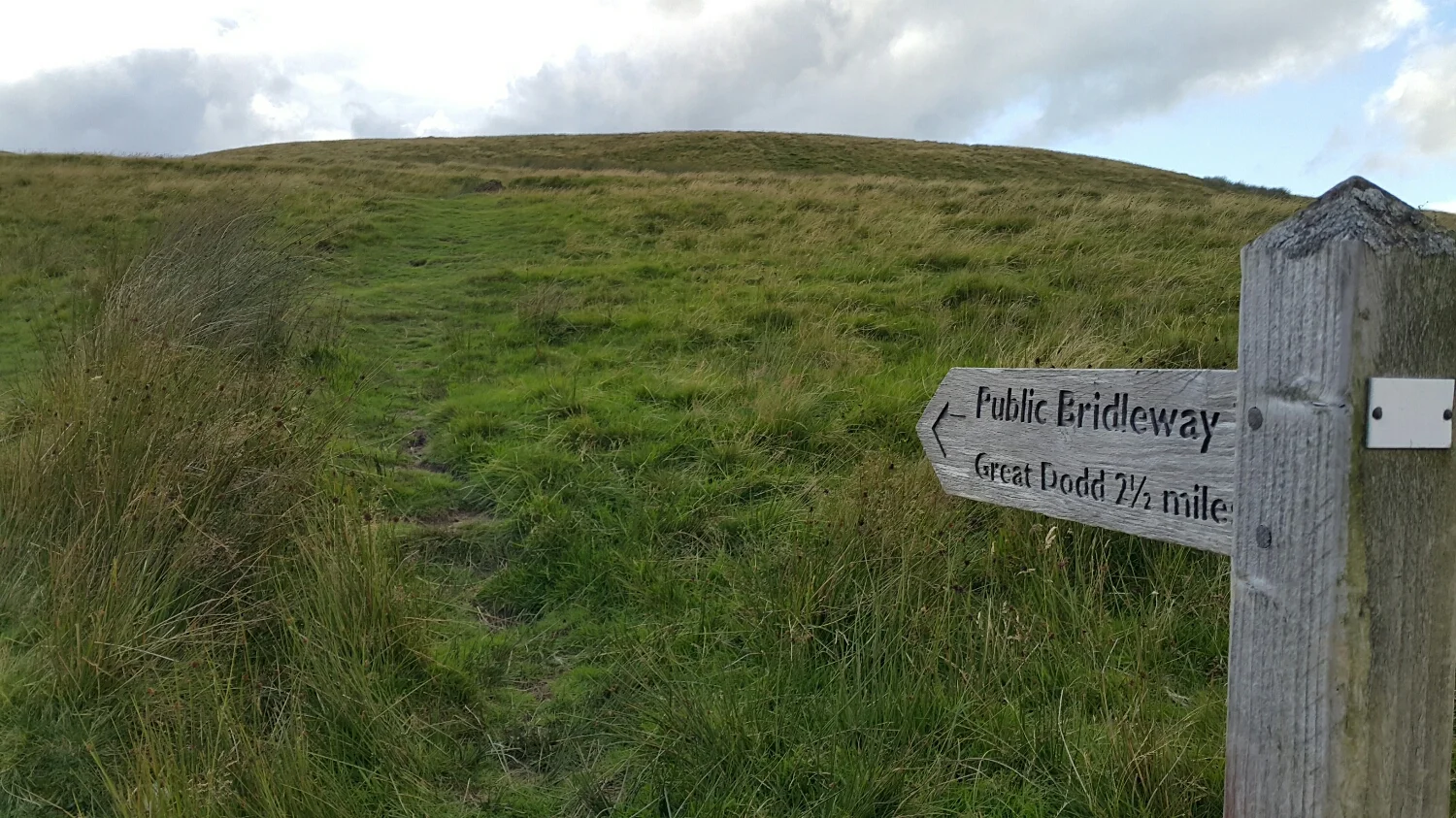 The start of the climb. Looks nice, but is absolutely running with water. Our first hill is the Great Dodds 2.5 miles of uphill wetness.