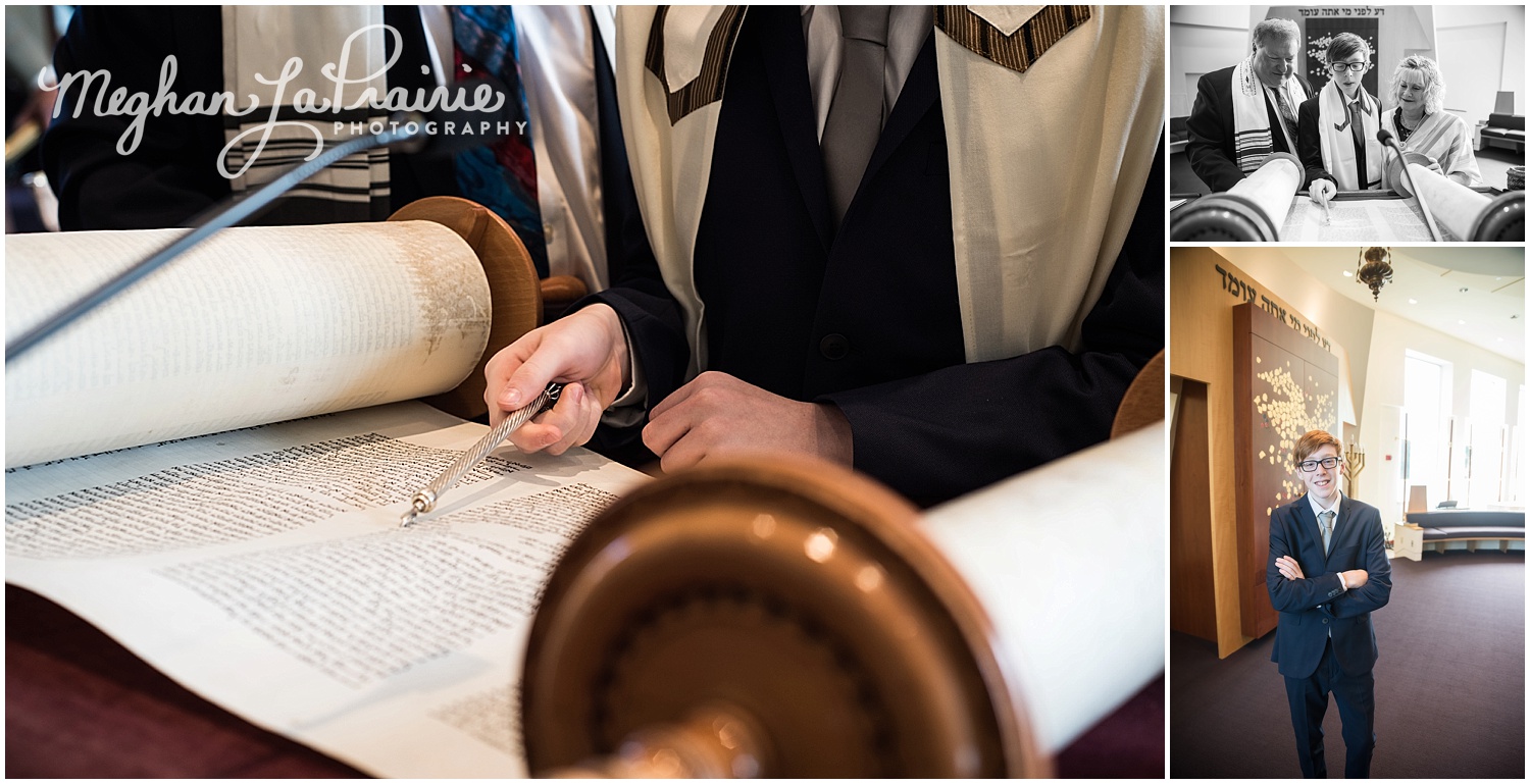 Hayden reading from the torah.