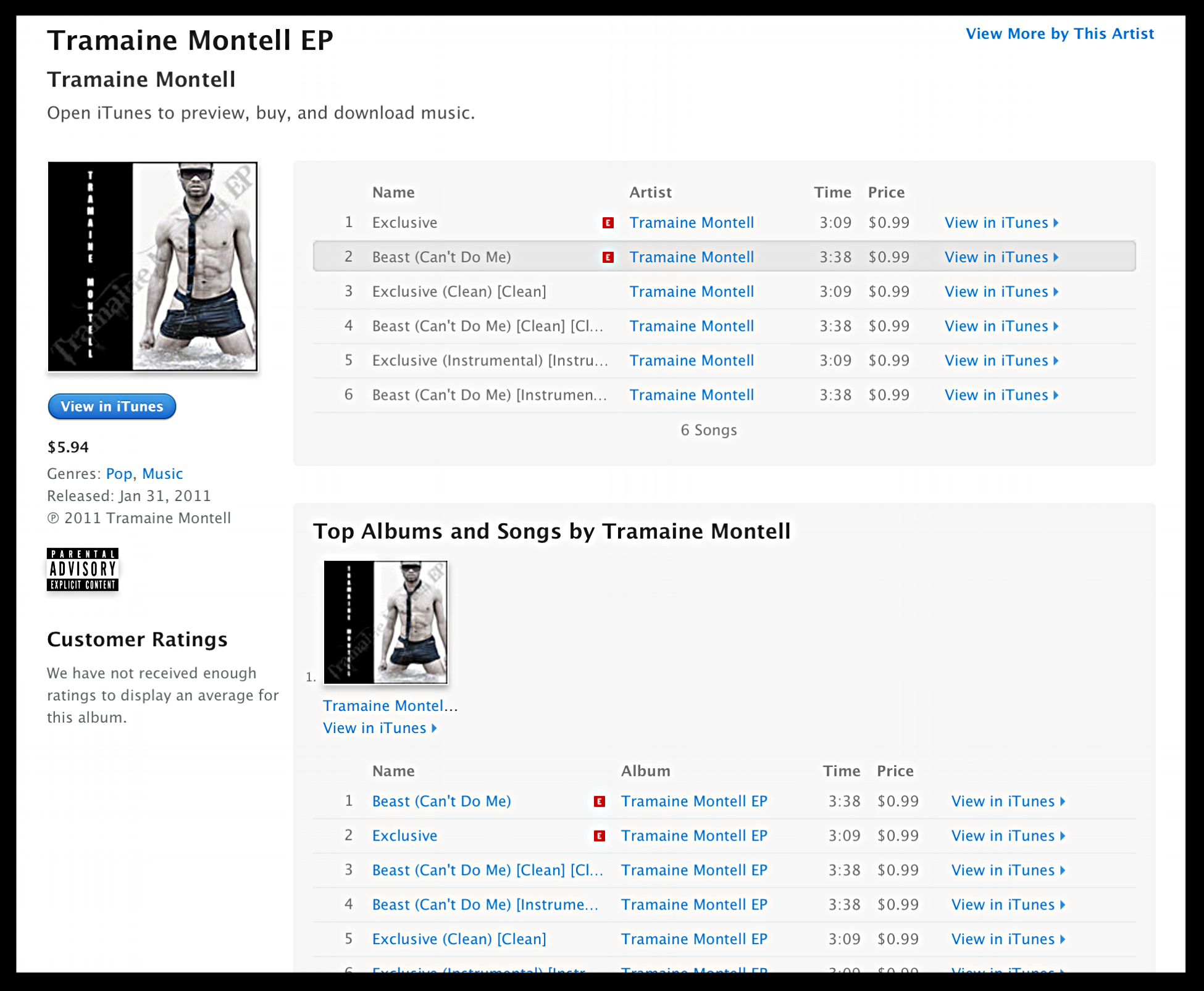 Tramaine Montell EP 2011 iTunes Apple Music