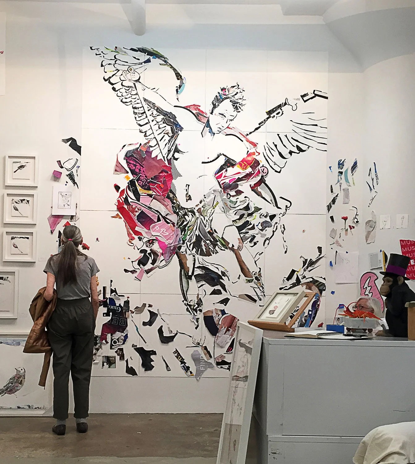  studio installation  “Double portrait of the artist as Angel and Devil (after Guido Reni)” 