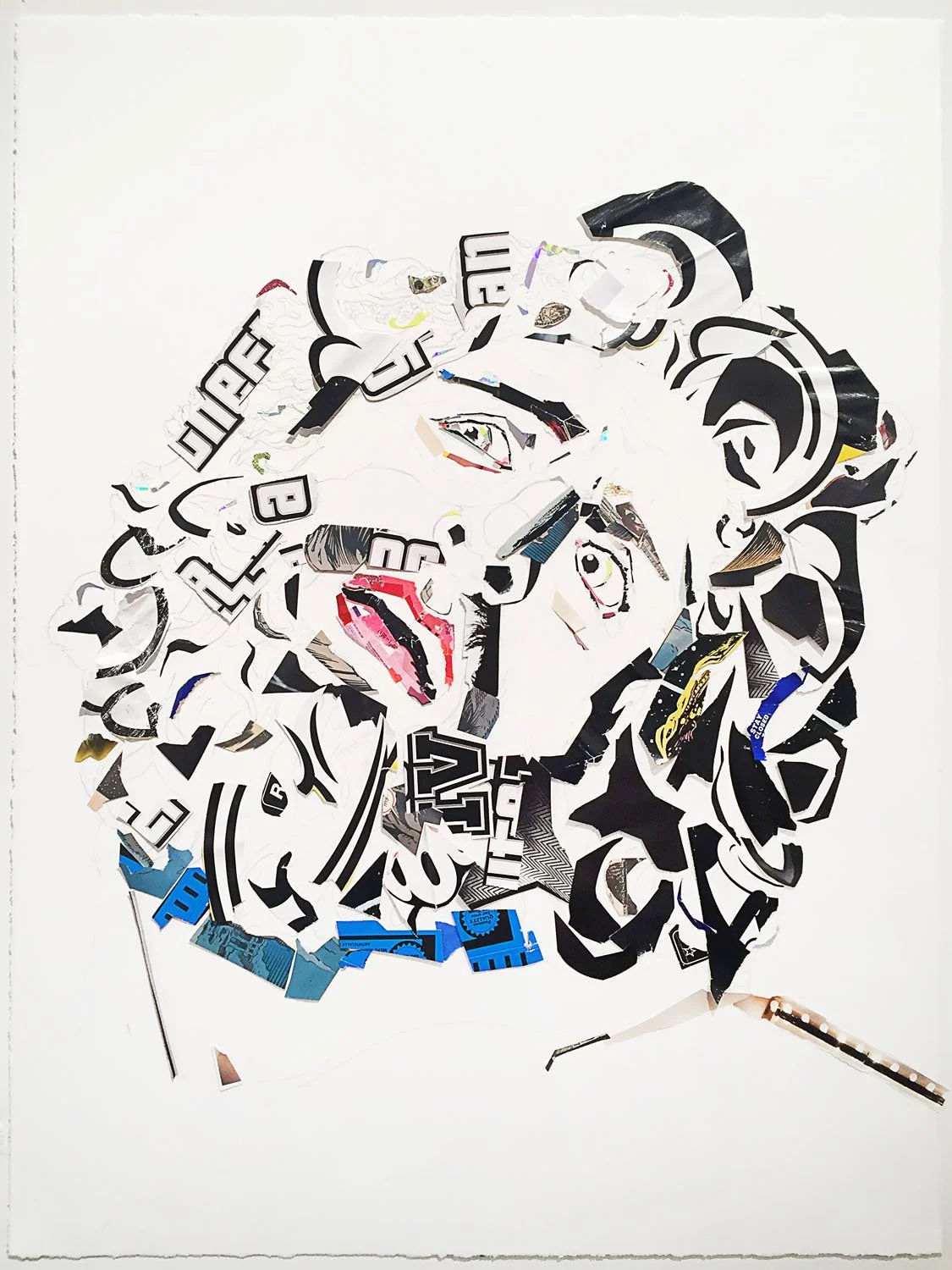  “Laocoön study 1 (after Bellini)”  2020  collage on watercolor paper  22”x30” 