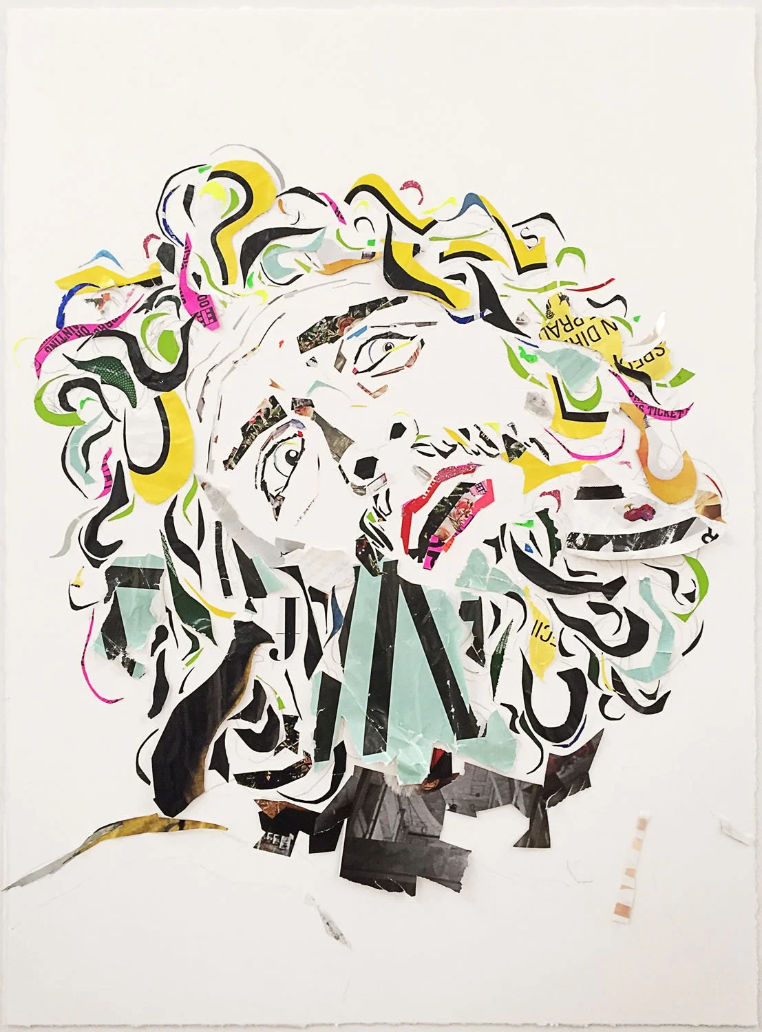  “Laocoön study 2 (after Bellini)”  2020  collage on watercolor paper  22”x30” 