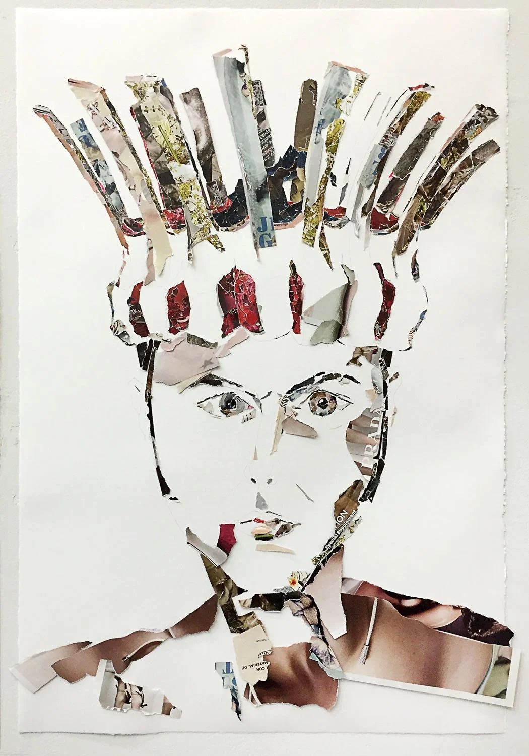    Crown Roast Self-portrait 3    2015  collage and pencil on watercolor paper  24×36”   