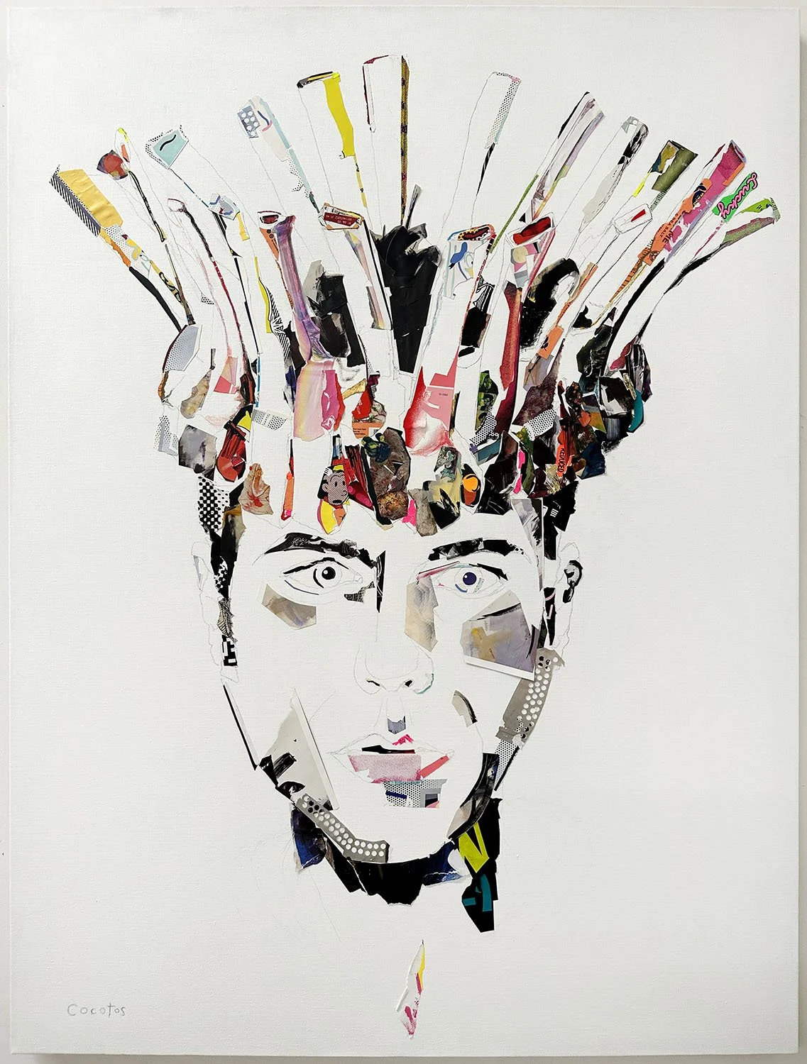    Stunned Silence; The Silent Stunned (Dagwood’s Horror)    2024/2025  collage and pencil on linen  36×48” 