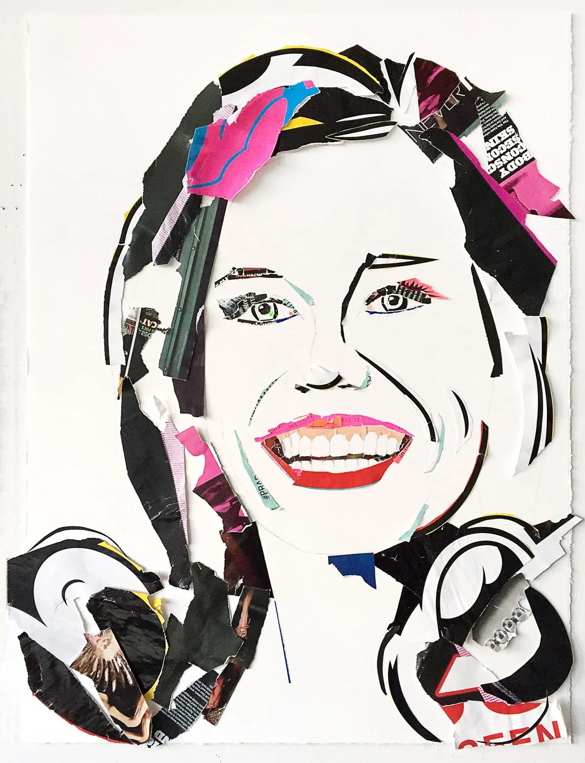    Mary Tyler Moore    2019  collage and graphite on watercolor paper  22×30” 