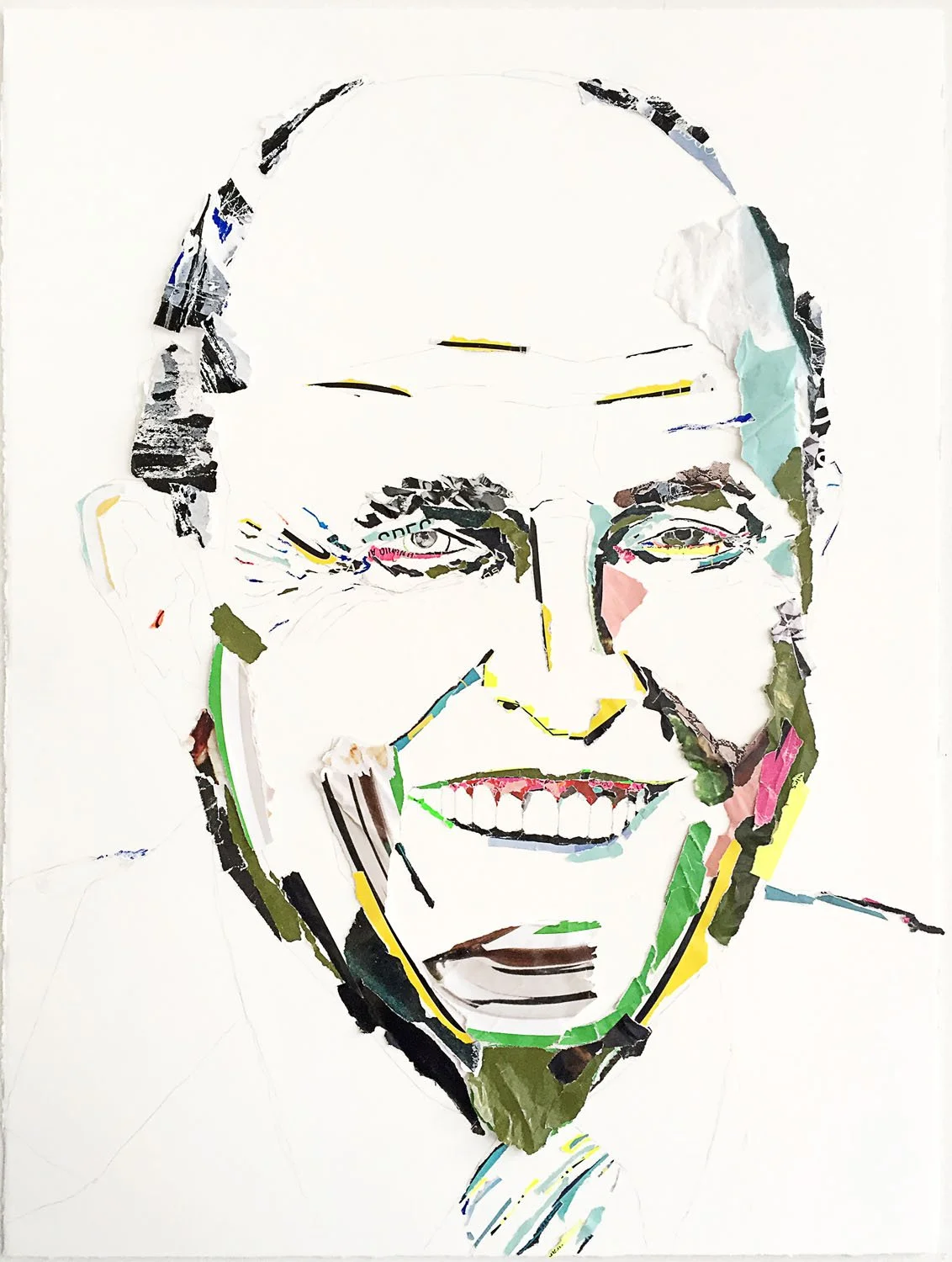    Rudy Guiliani    2018  collage and graphite on watercolor paper  22×30” 