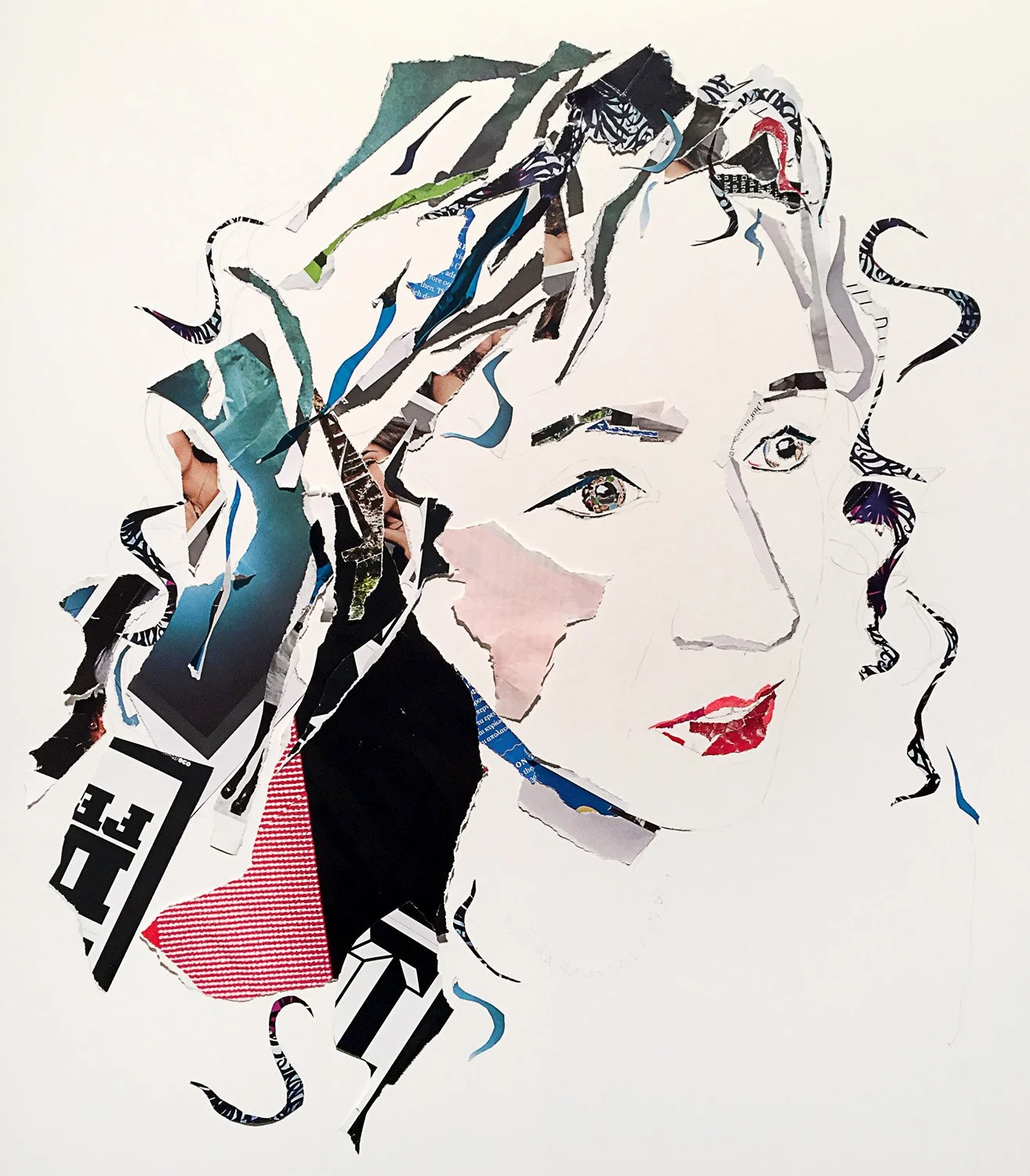    Gabrielle Stravelli    2021  collage and graphite on watercolor paper  22×30” 